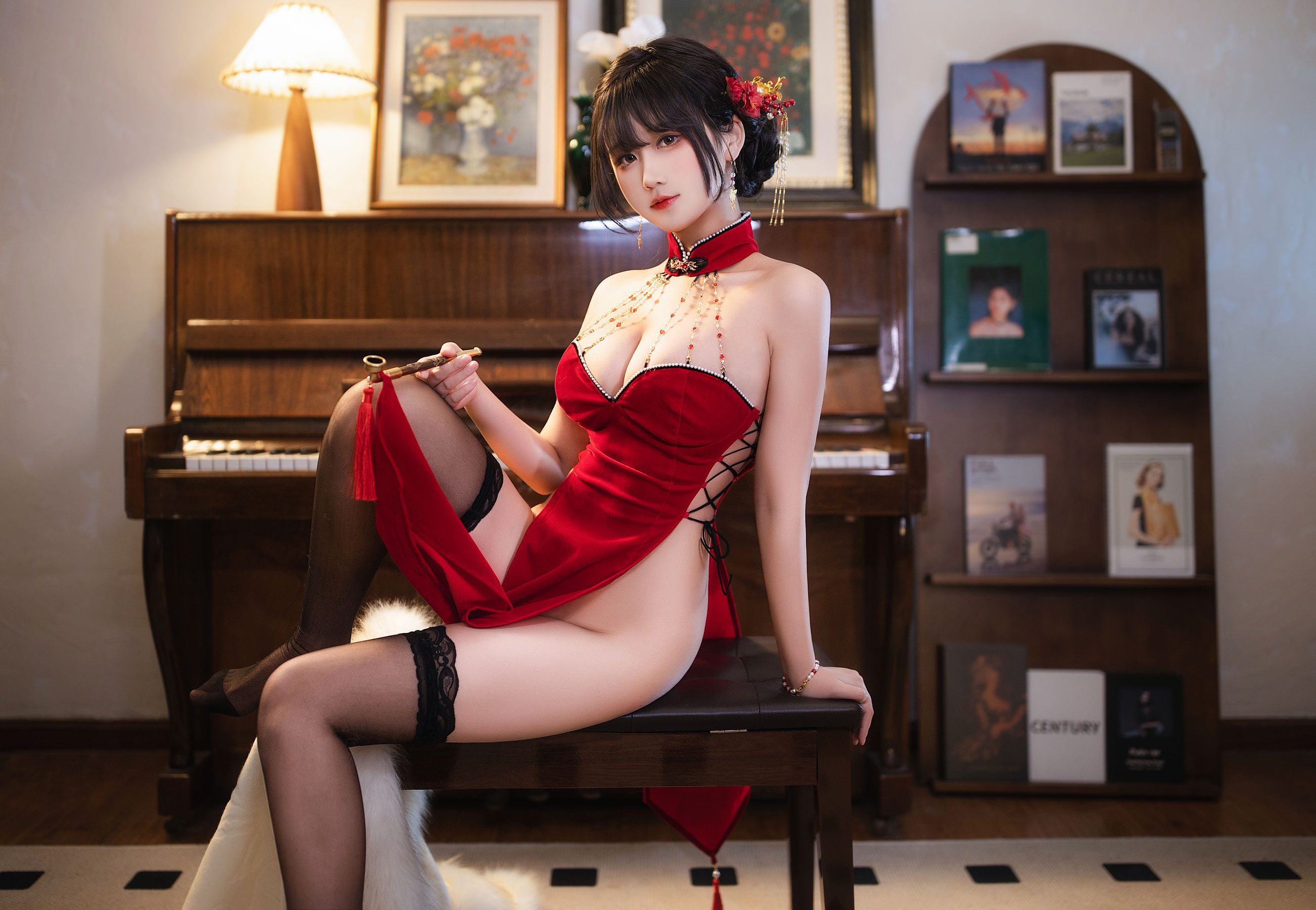 微博妹子三度_69 - 红丝绒旗袍/(31P)
