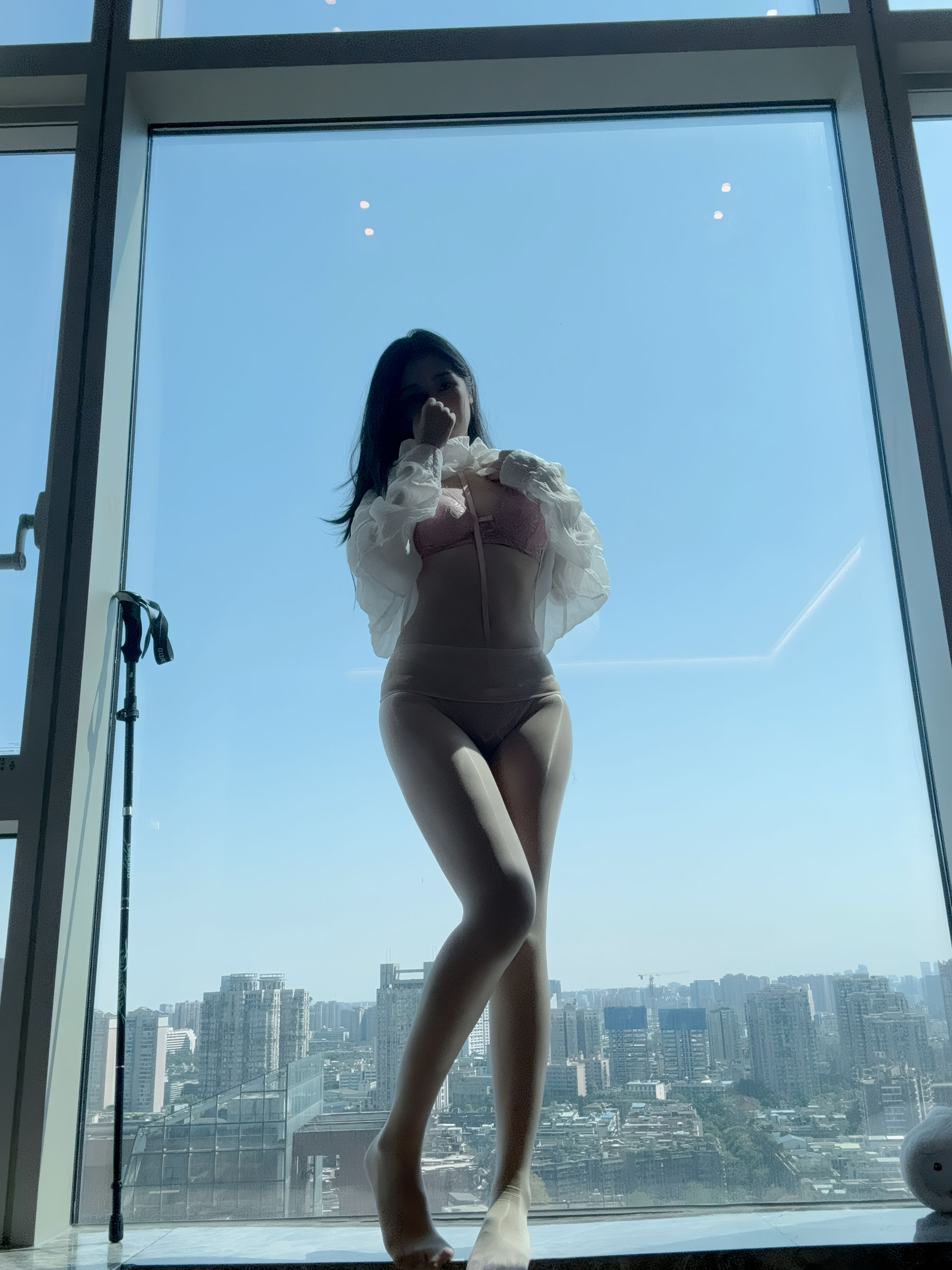 微博人气Coser不呆猫 - 粉色衬衣女友/(66P)