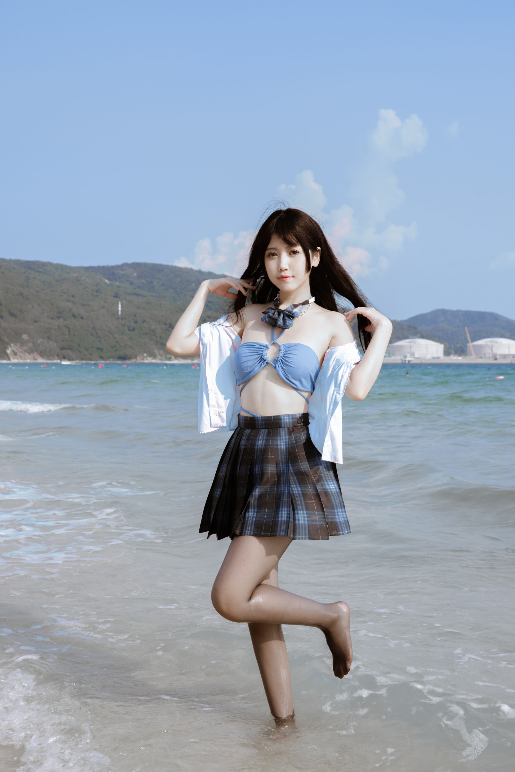微博人气Coser不呆猫 - 泳衣JK学妹/(59P)