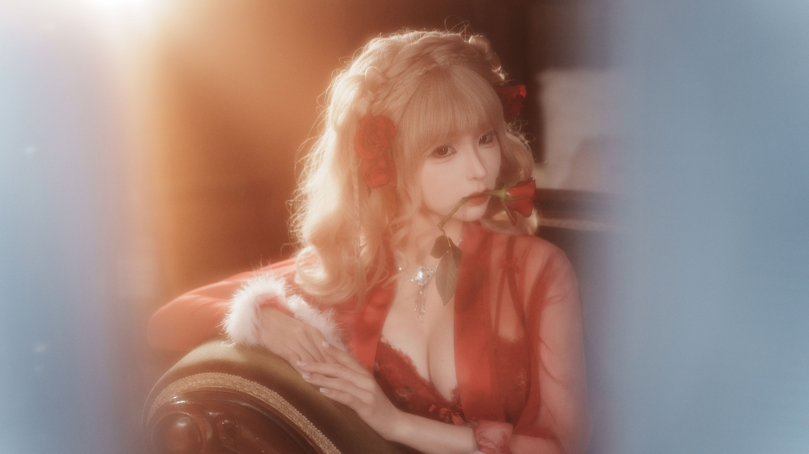 动漫博主蠢沫沫 - 黑红纱裙/(39P)