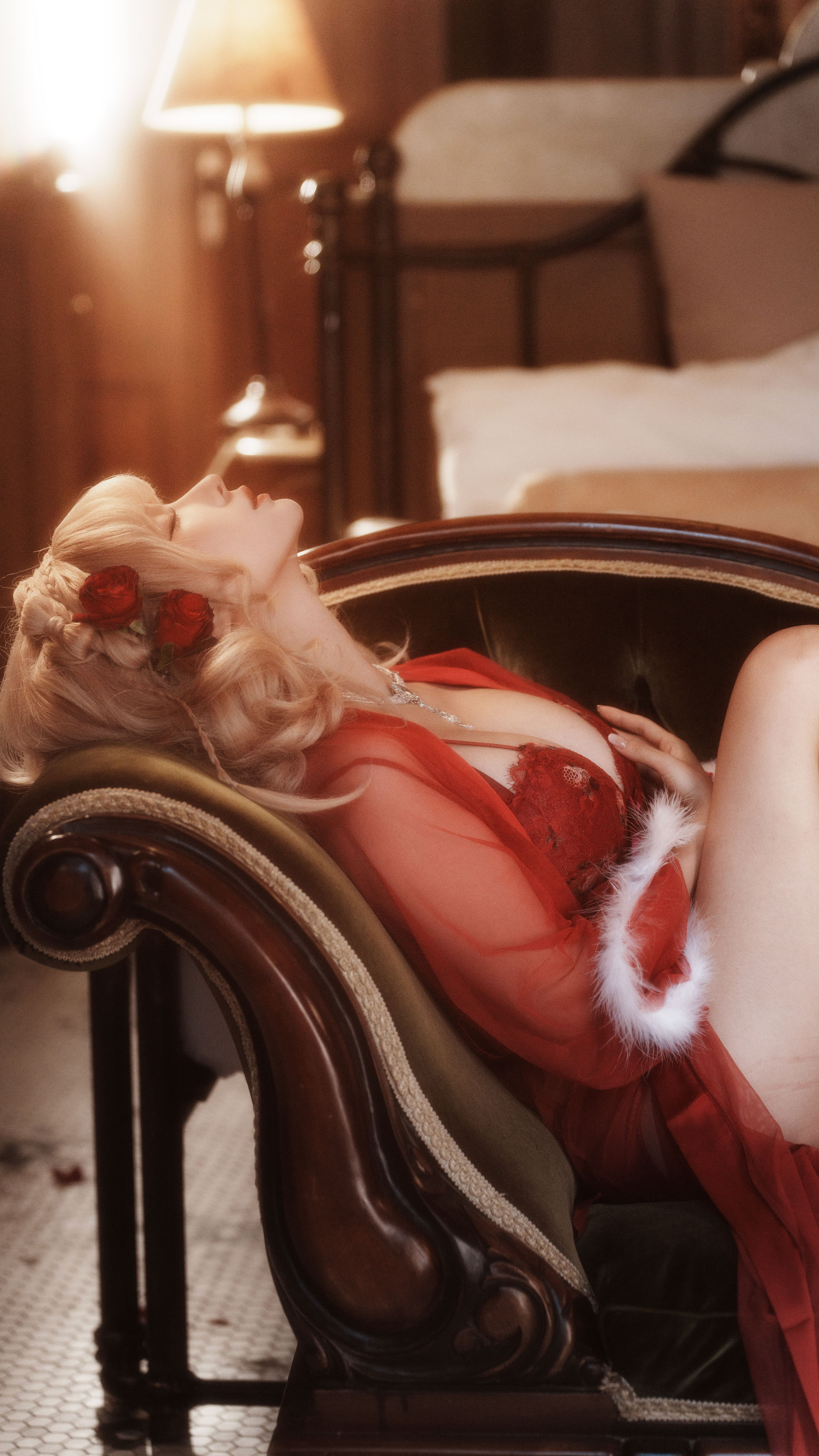 动漫博主蠢沫沫 - 黑红纱裙/(39P)