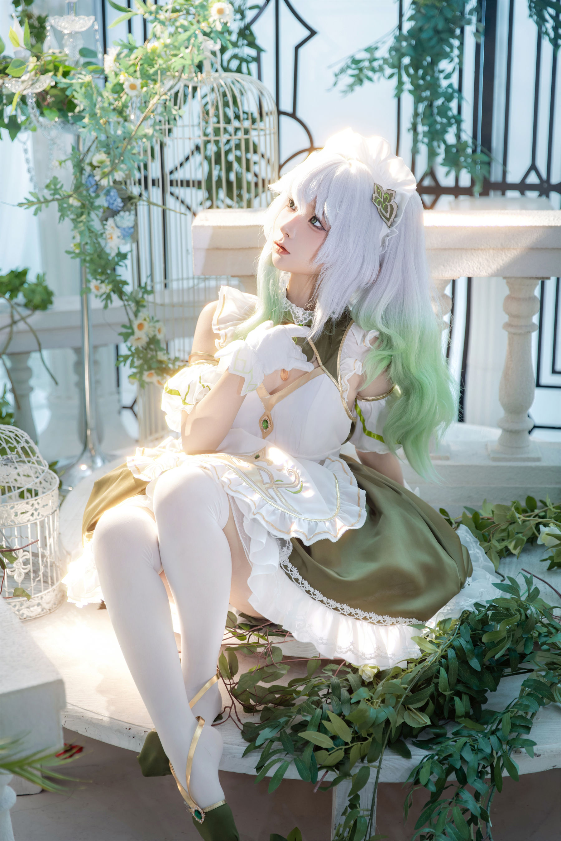 动漫博主蠢沫沫 - 草神女仆纳西妲/(15P)