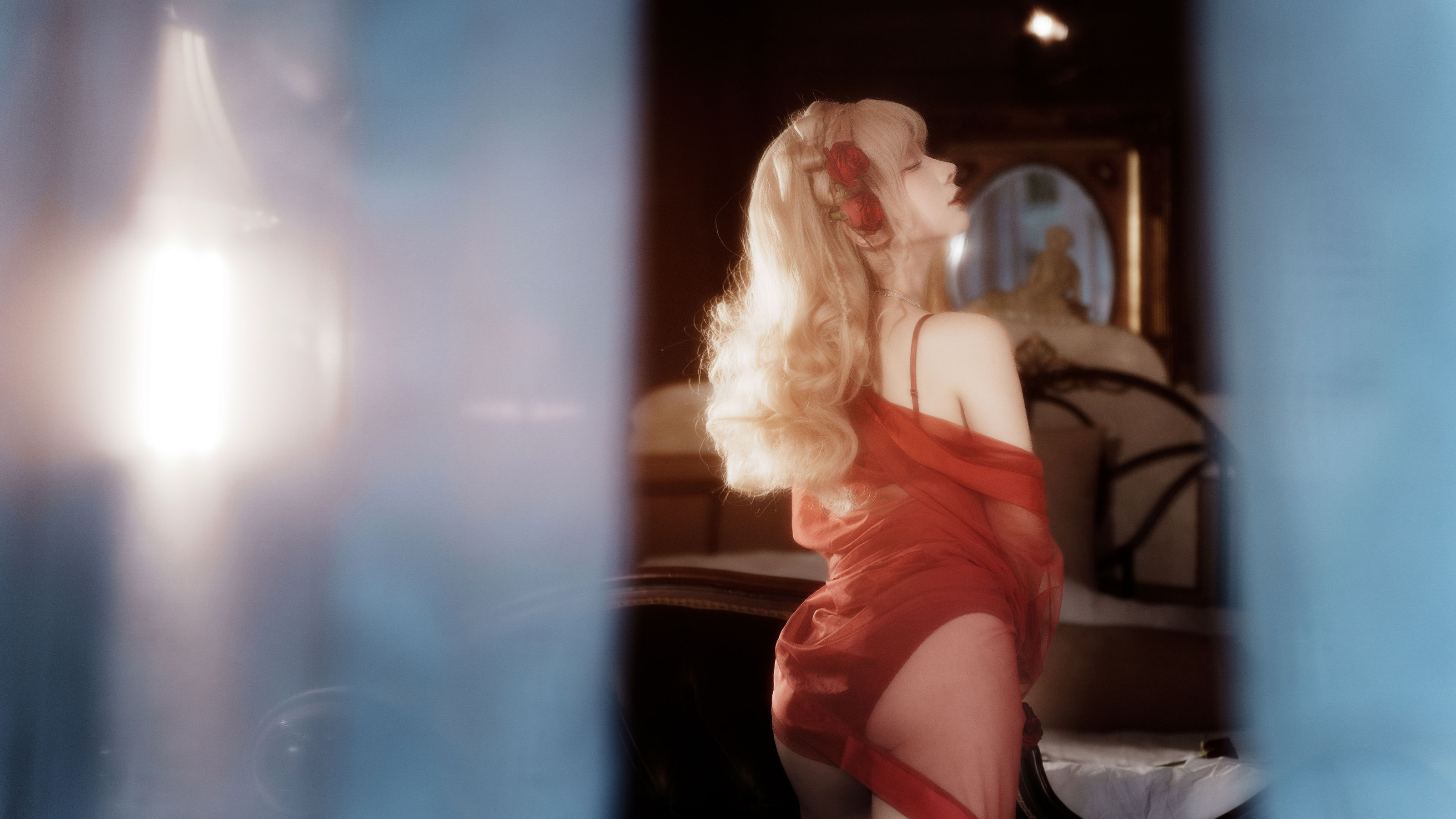 动漫博主蠢沫沫 - 黑红纱裙/(39P)