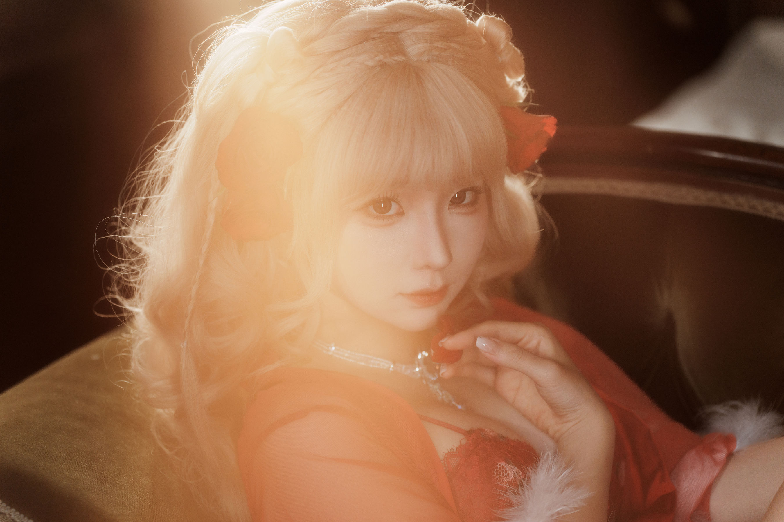 动漫博主蠢沫沫 - 黑红纱裙/(39P)