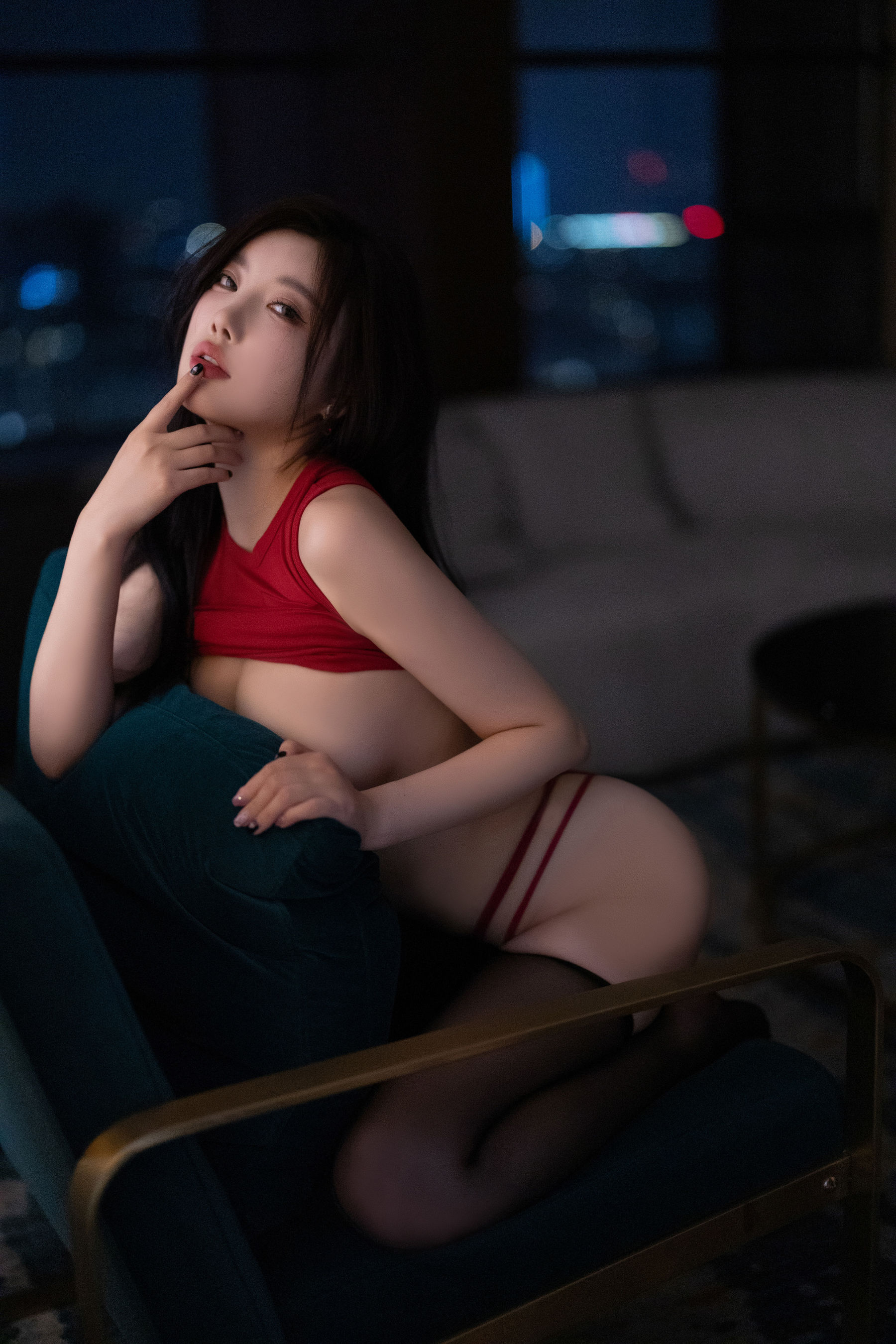 杨晨晨 - 红色连衣短裙/(103P)