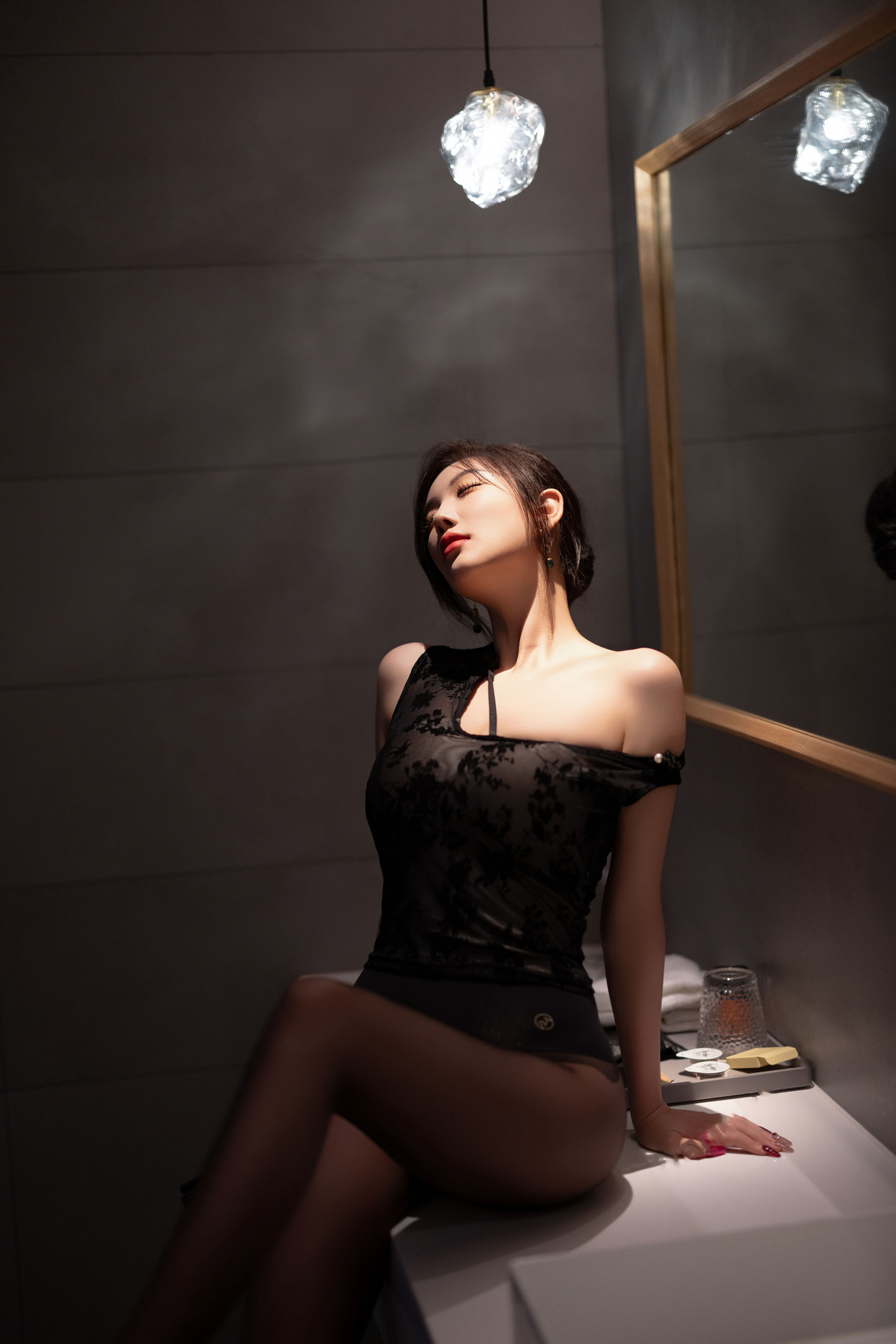 杨晨晨 - 绿色长裙/(100P)
