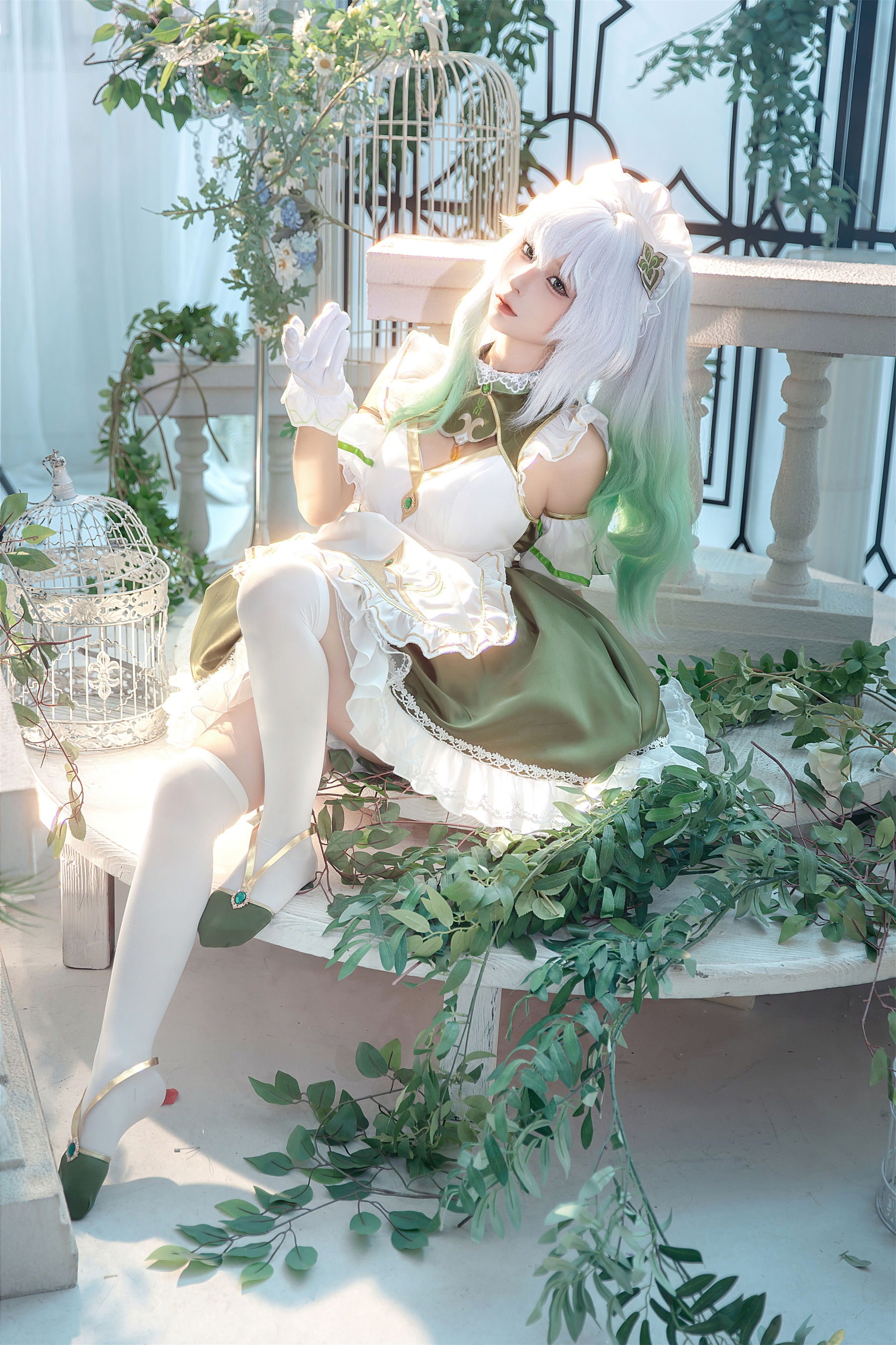 动漫博主蠢沫沫 - 草神女仆纳西妲/(15P)