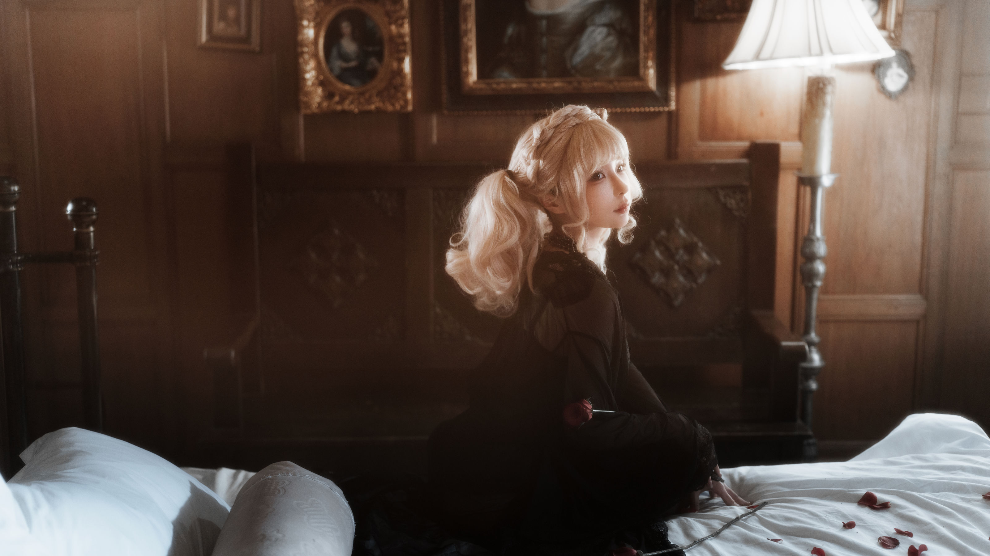 动漫博主蠢沫沫 - 黑红纱裙/(39P)