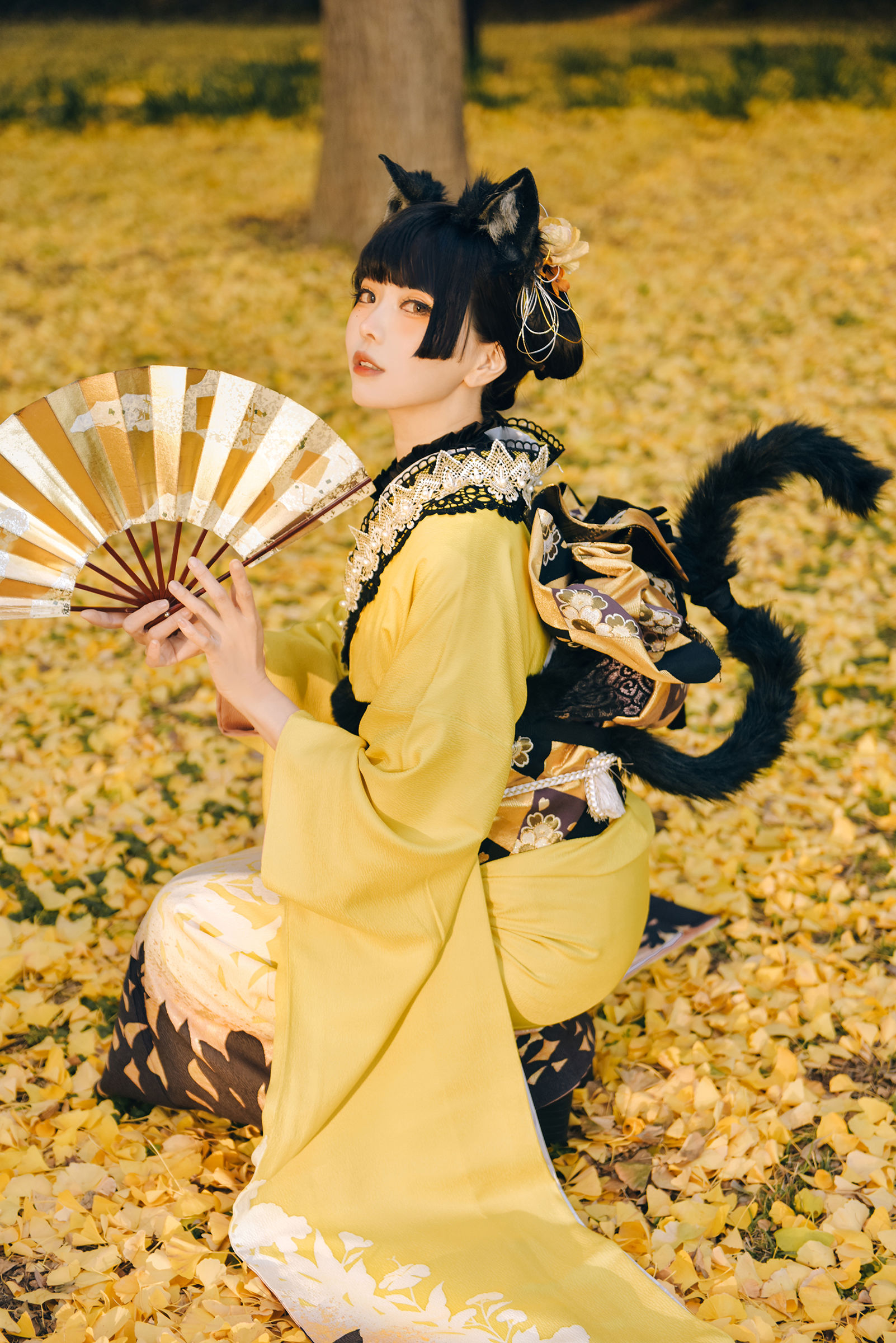 Ely_eee (ElyEE子) - Ginkgo Black Cat 銀杏黑貓/(23P)
