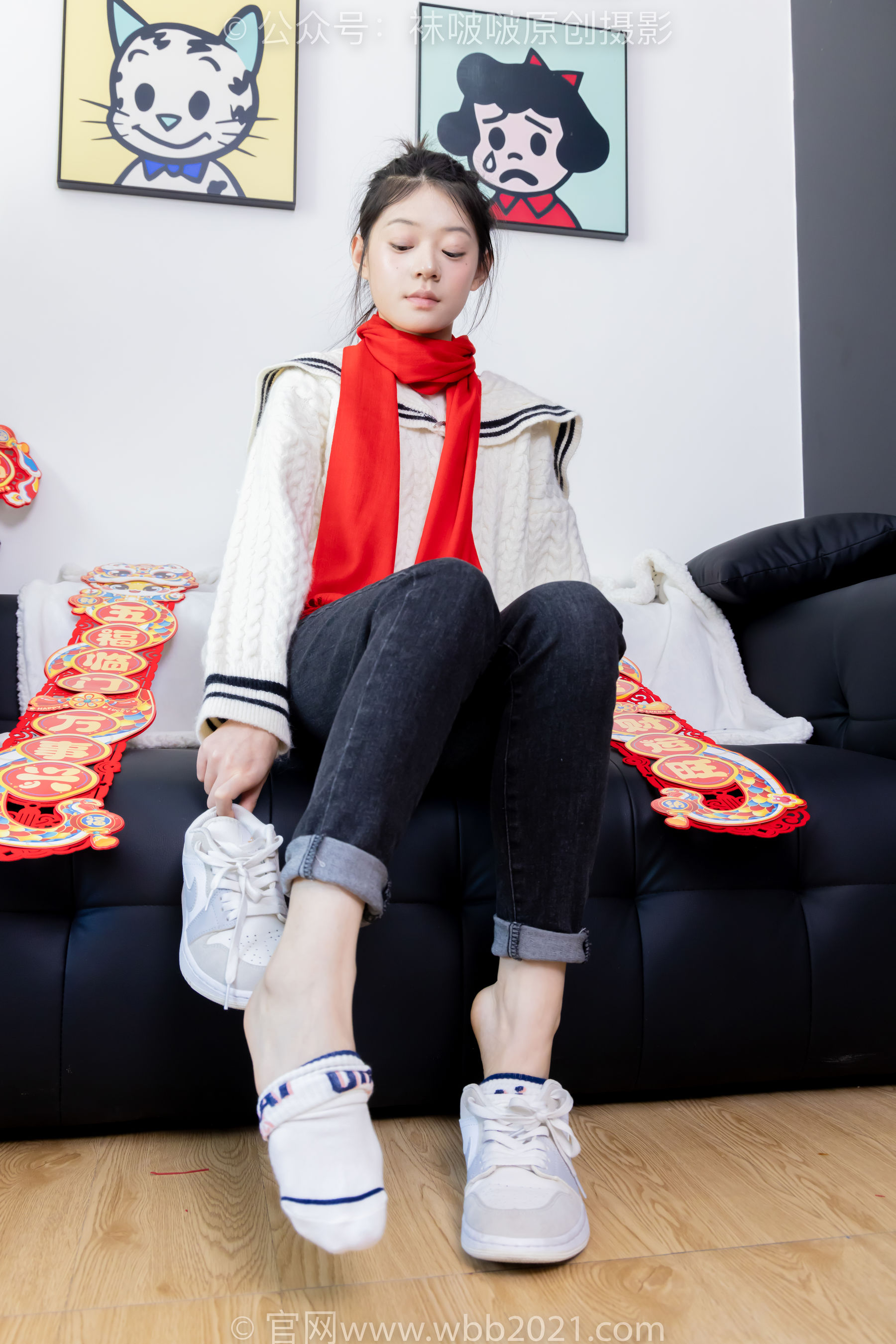 BoBoSocks袜啵啵 No.481 糯米 - 板鞋、白棉袜、裸足、对联迎新春，半脱袜子剧情/(150P)