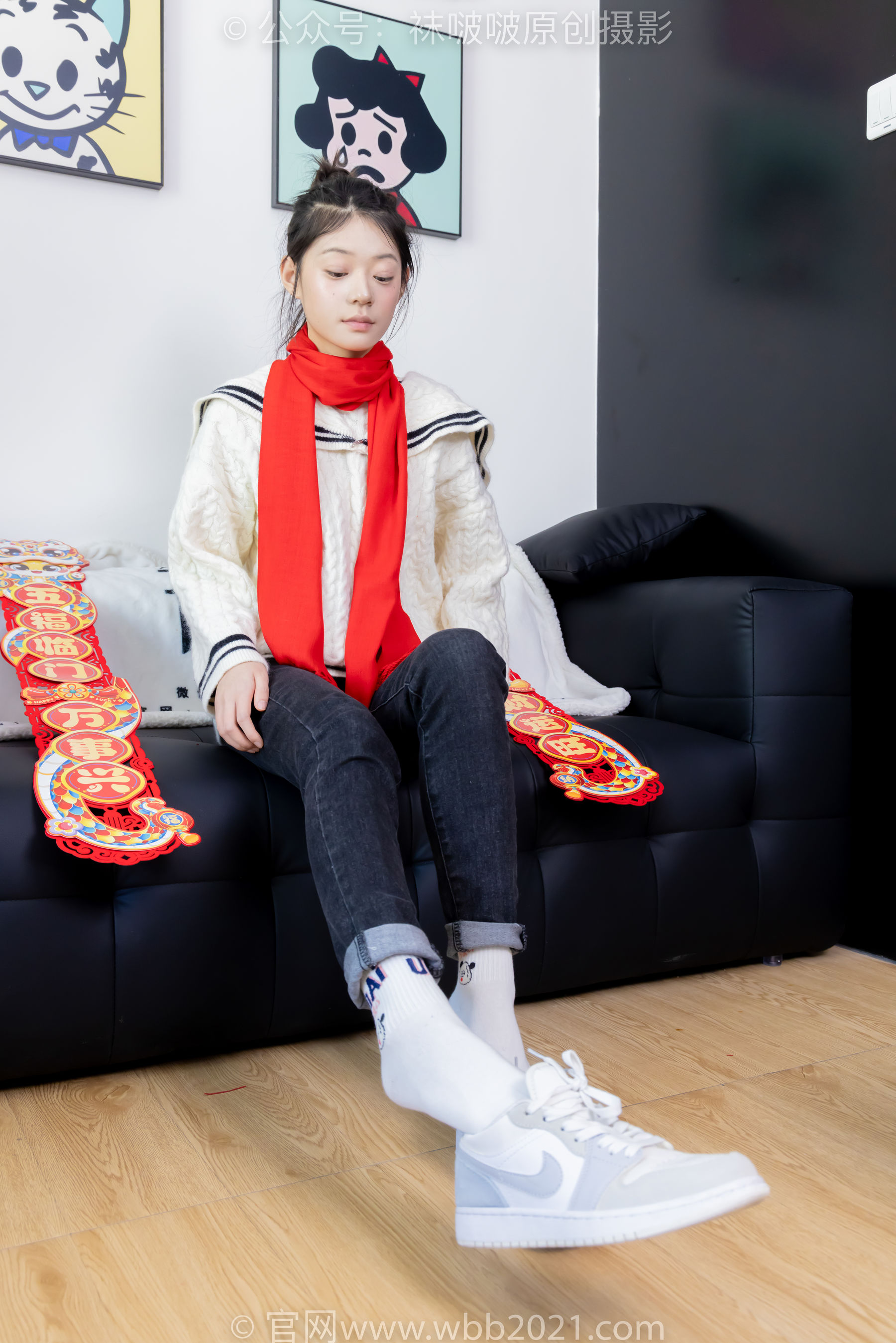 BoBoSocks袜啵啵 No.481 糯米 - 板鞋、白棉袜、裸足、对联迎新春，半脱袜子剧情/(150P)
