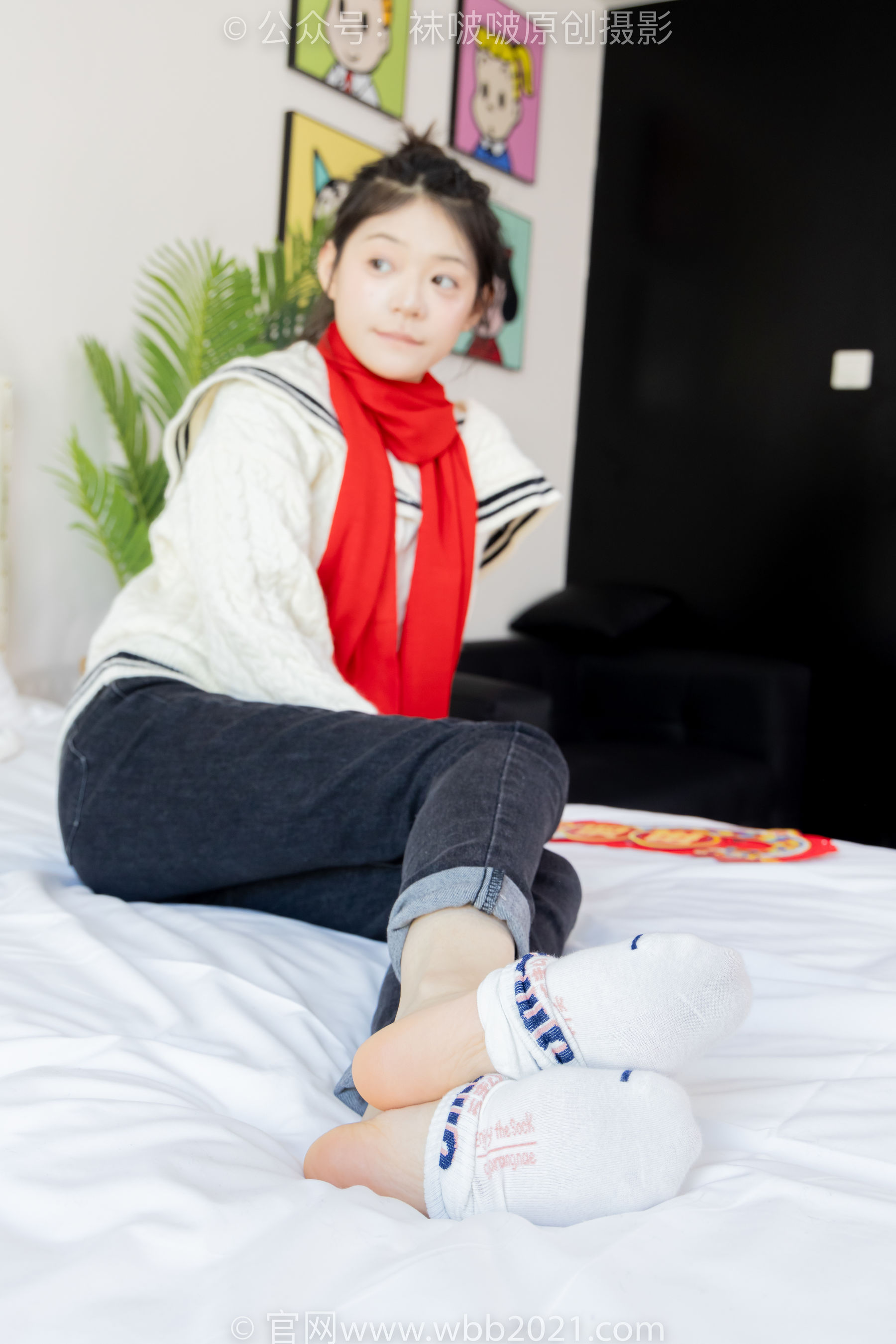 BoBoSocks袜啵啵 No.481 糯米 - 板鞋、白棉袜、裸足、对联迎新春，半脱袜子剧情/(150P)