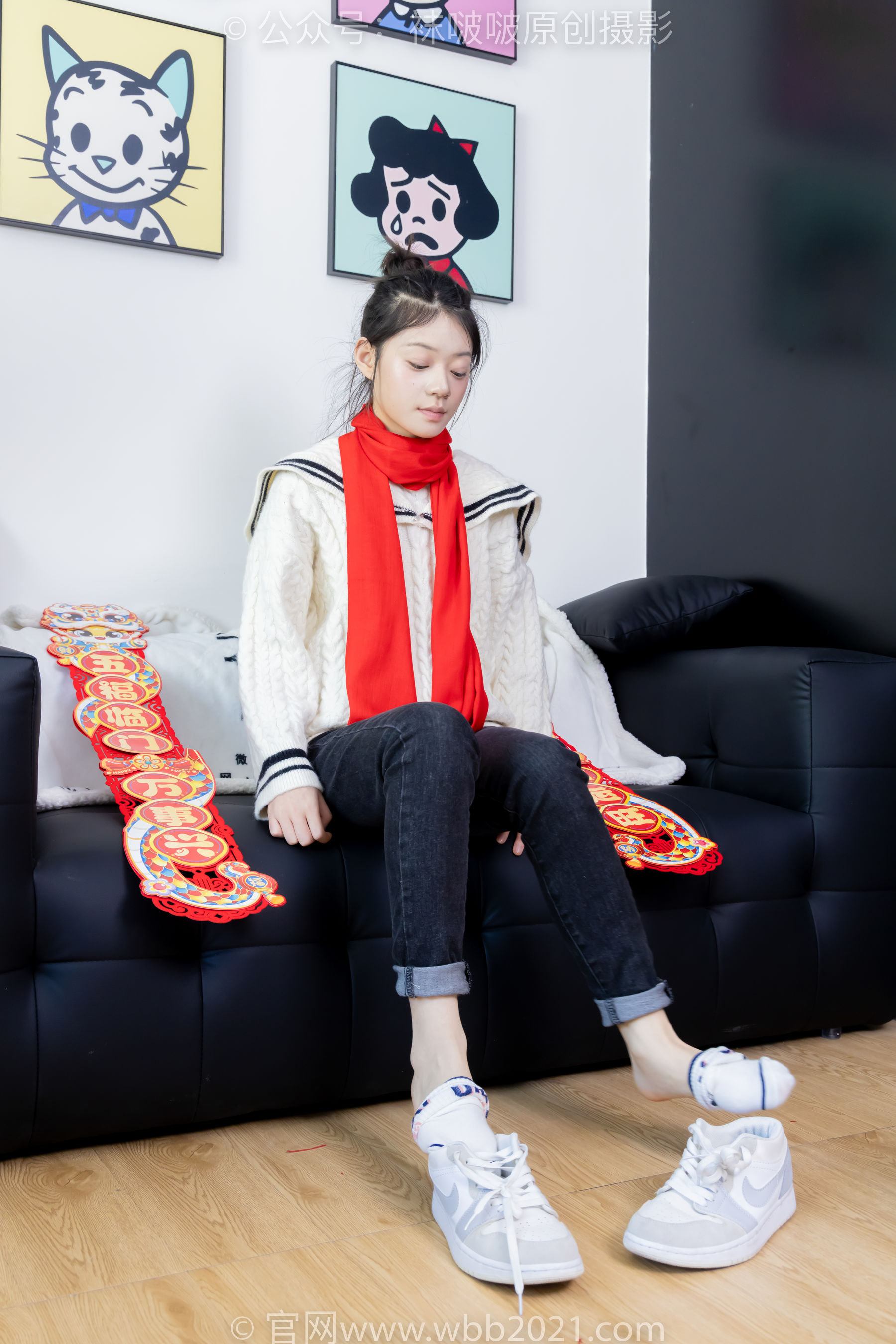 BoBoSocks袜啵啵 No.481 糯米 - 板鞋、白棉袜、裸足、对联迎新春，半脱袜子剧情/(150P)
