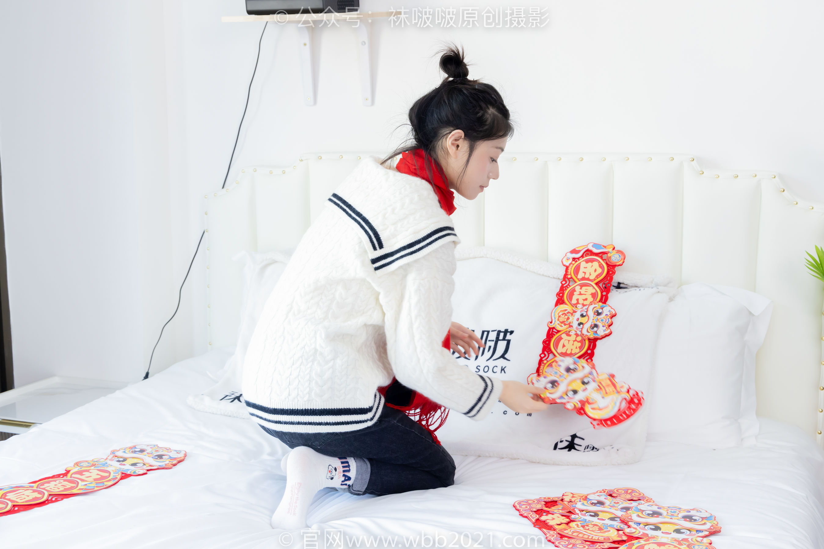 BoBoSocks袜啵啵 No.481 糯米 - 板鞋、白棉袜、裸足、对联迎新春，半脱袜子剧情/(150P)