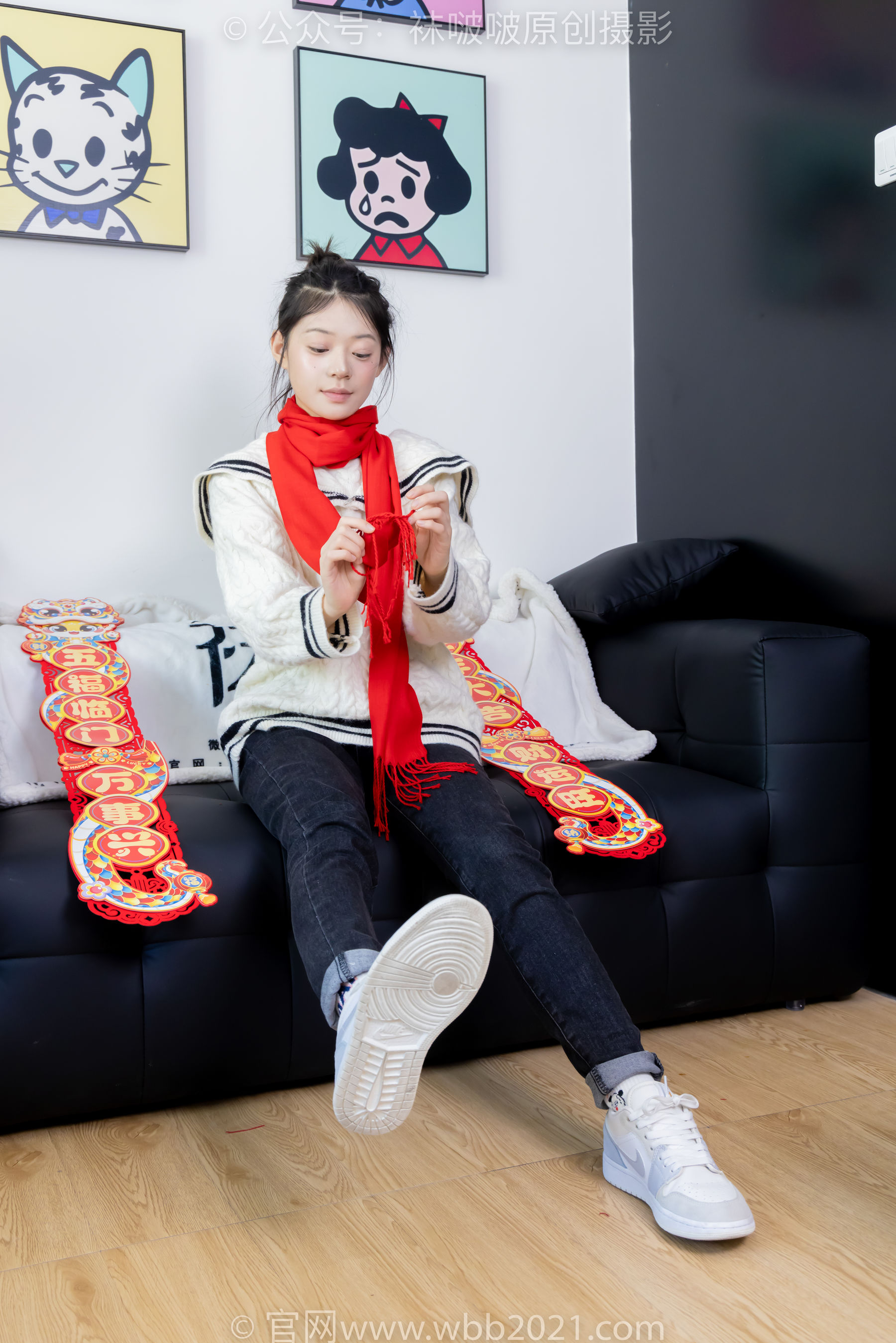 BoBoSocks袜啵啵 No.481 糯米 - 板鞋、白棉袜、裸足、对联迎新春，半脱袜子剧情/(150P)