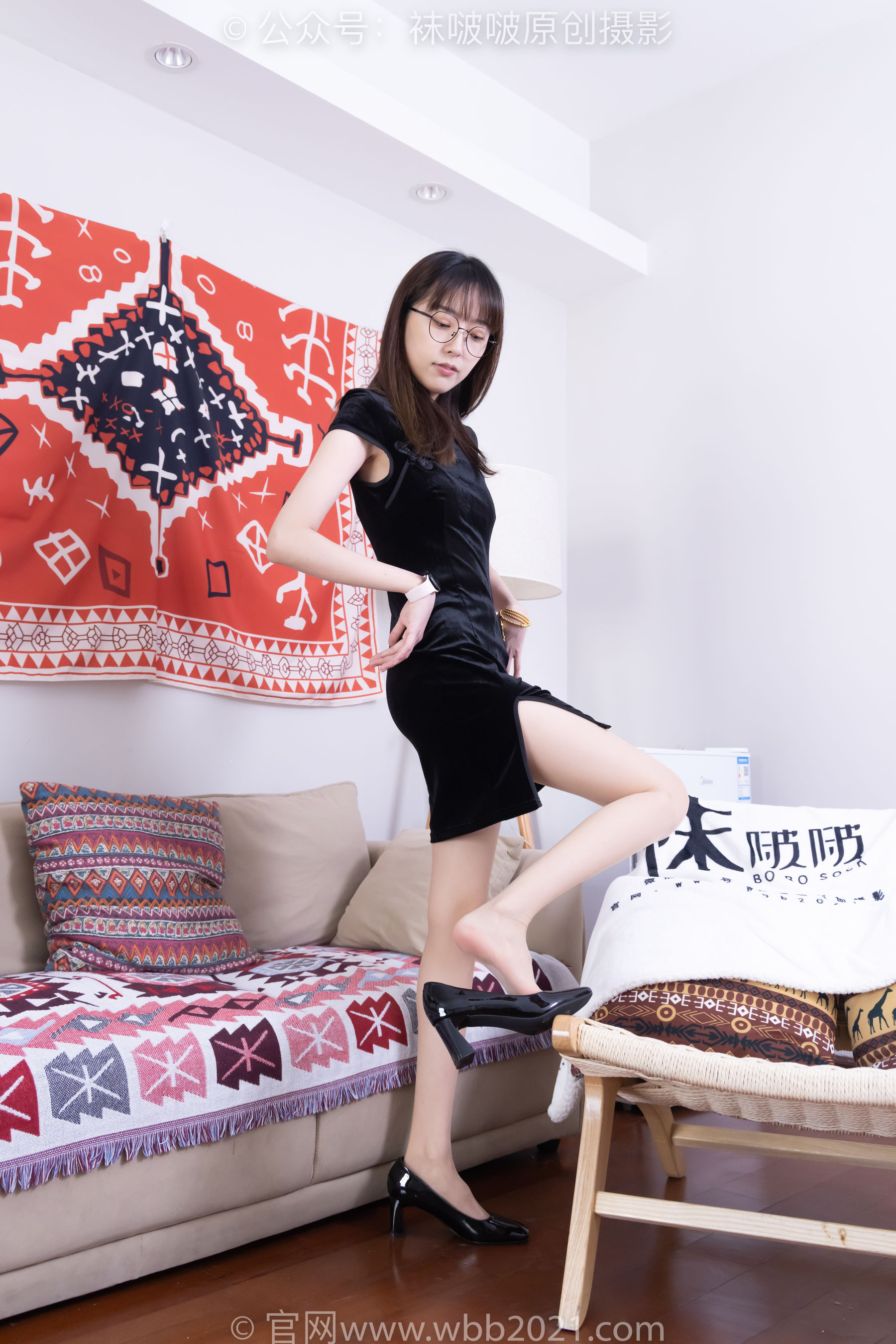 BoBoSocks袜啵啵 No.482 稚予 - 高跟鞋、厚黑丝大腿袜、肉丝、旗袍/(140P)