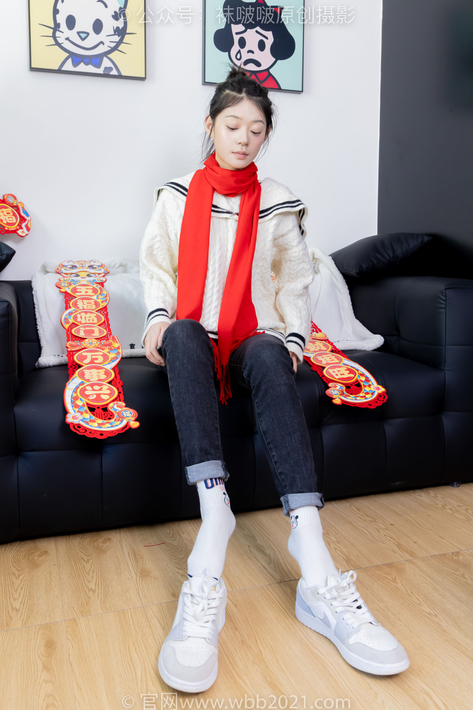 BoBoSocks袜啵啵 No.481 糯米 - 板鞋、白棉袜、裸足、对联迎新春，半脱袜子剧情/(150P)