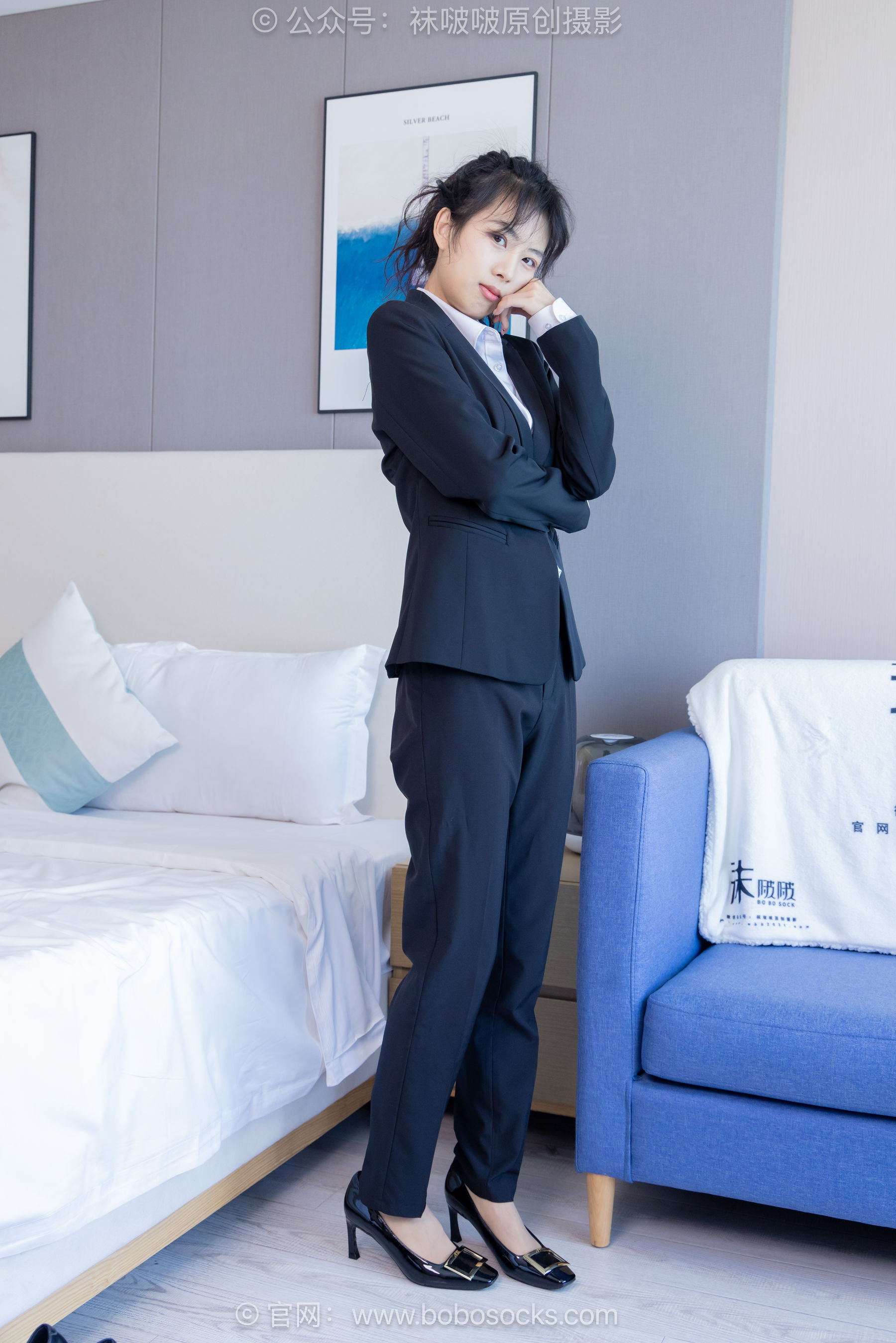 BoBoSocks袜啵啵 No.489 奶油 两双高跟鞋、薄肉丝、ol制服裤里丝、黑色美甲/(151P)