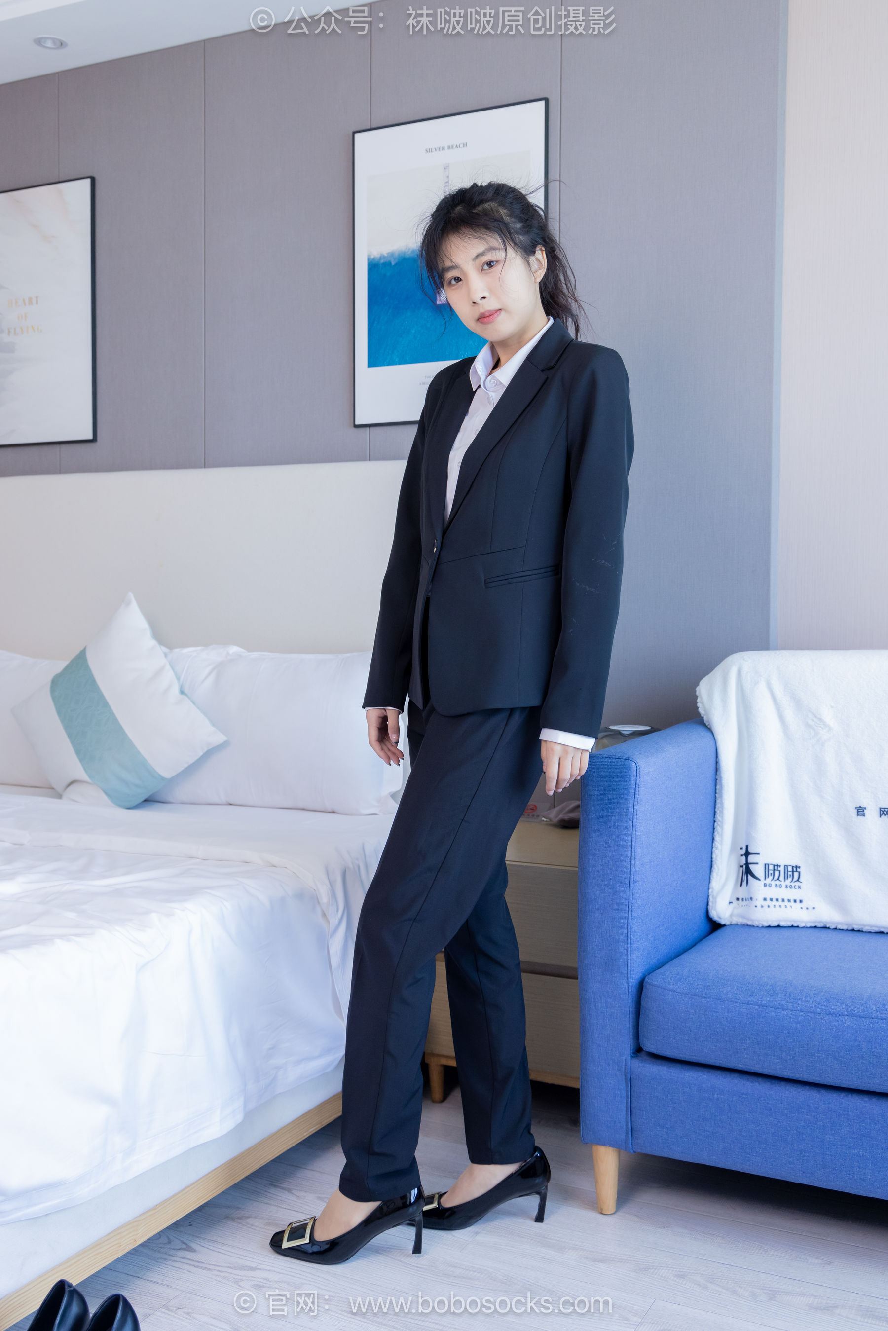 BoBoSocks袜啵啵 No.489 奶油 两双高跟鞋、薄肉丝、ol制服裤里丝、黑色美甲/(151P)