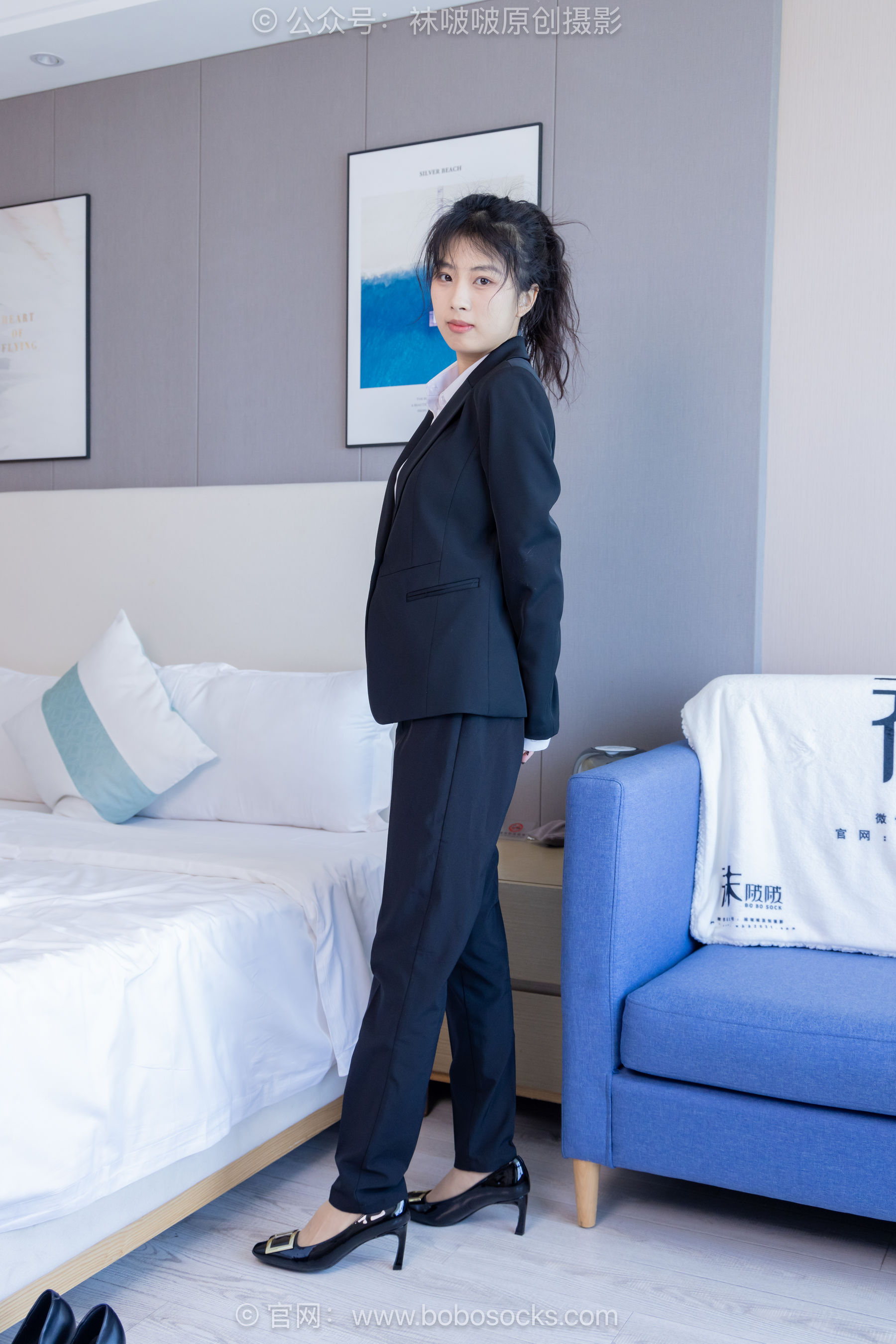 BoBoSocks袜啵啵 No.489 奶油 两双高跟鞋、薄肉丝、ol制服裤里丝、黑色美甲/(151P)