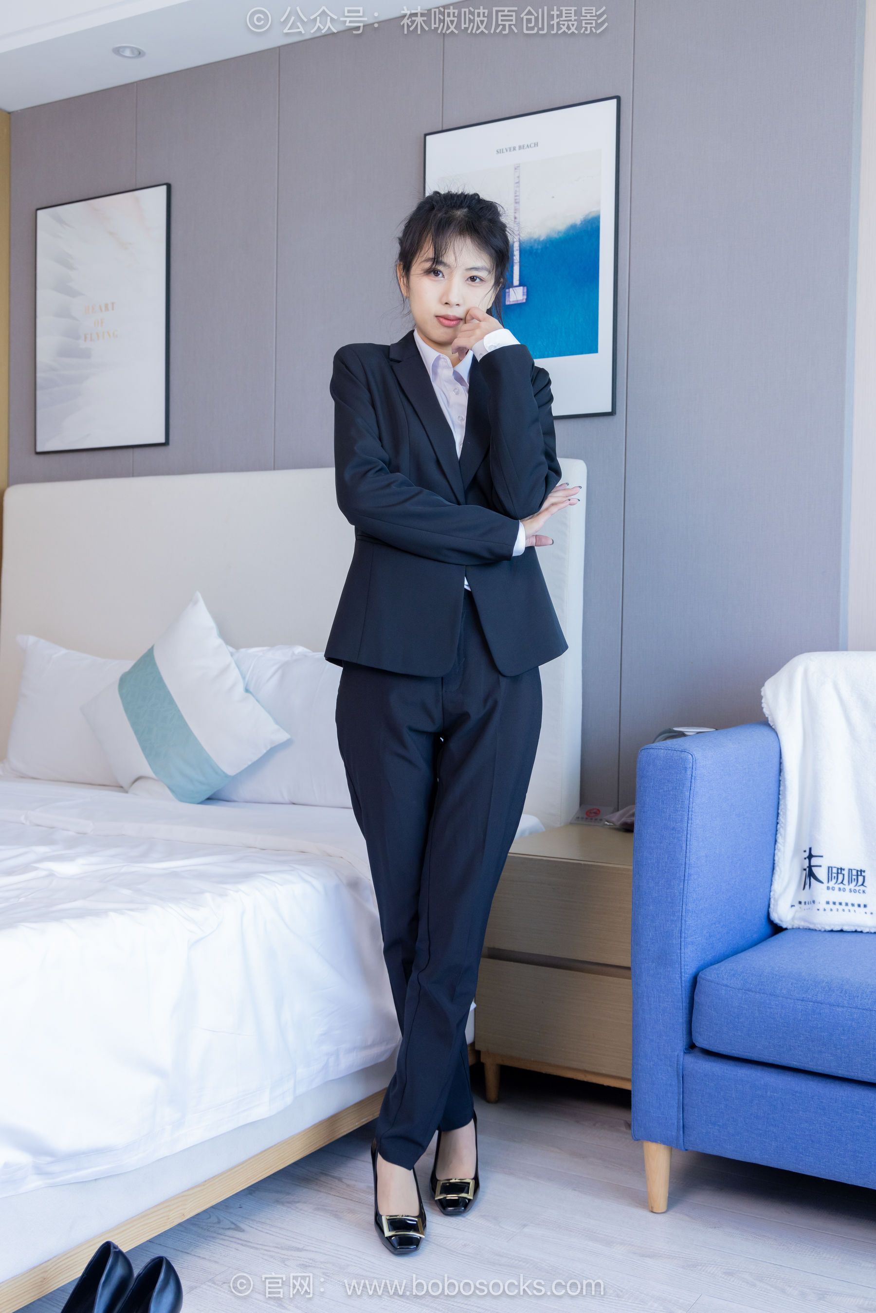 BoBoSocks袜啵啵 No.489 奶油 两双高跟鞋、薄肉丝、ol制服裤里丝、黑色美甲/(151P)