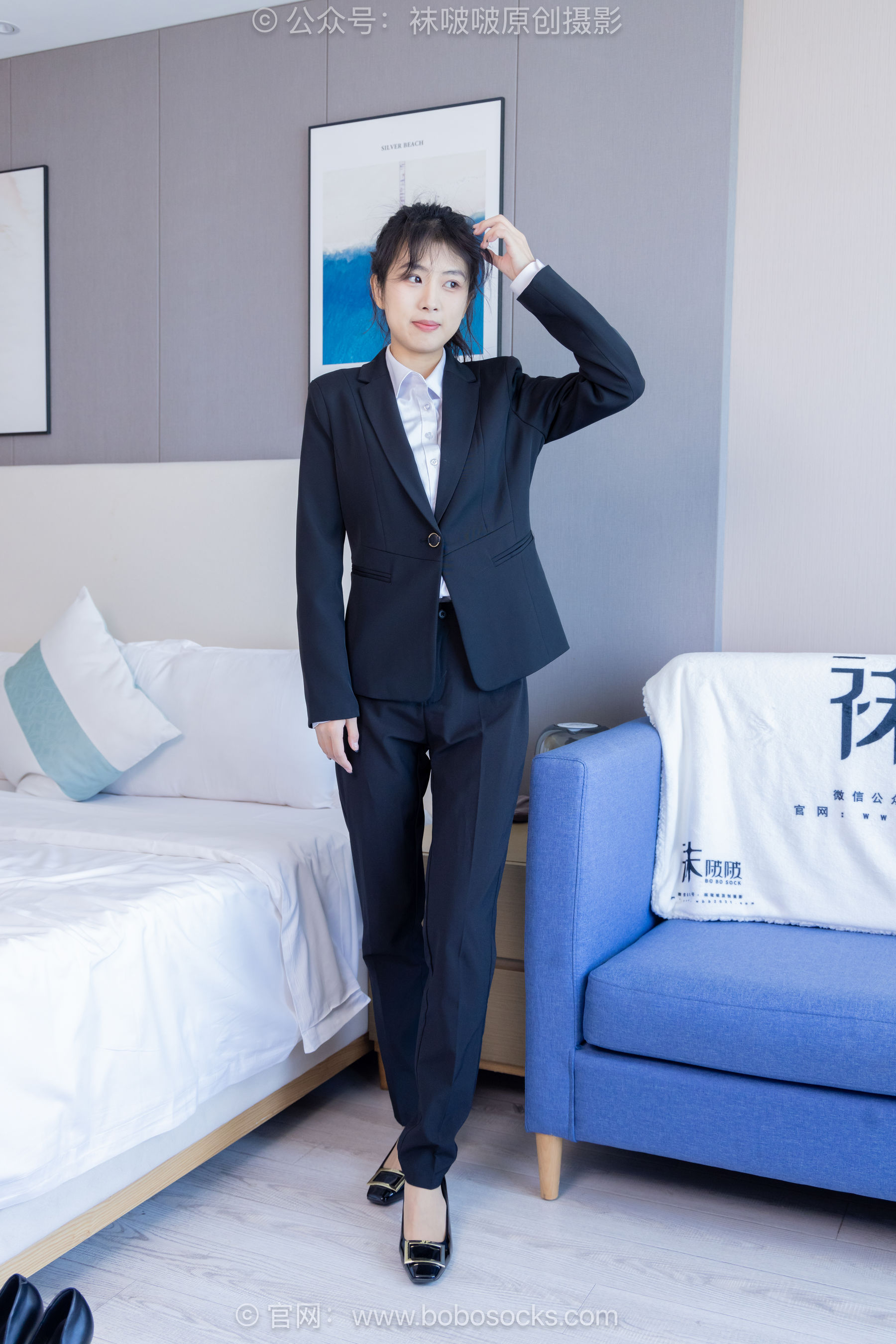 BoBoSocks袜啵啵 No.489 奶油 两双高跟鞋、薄肉丝、ol制服裤里丝、黑色美甲/(151P)