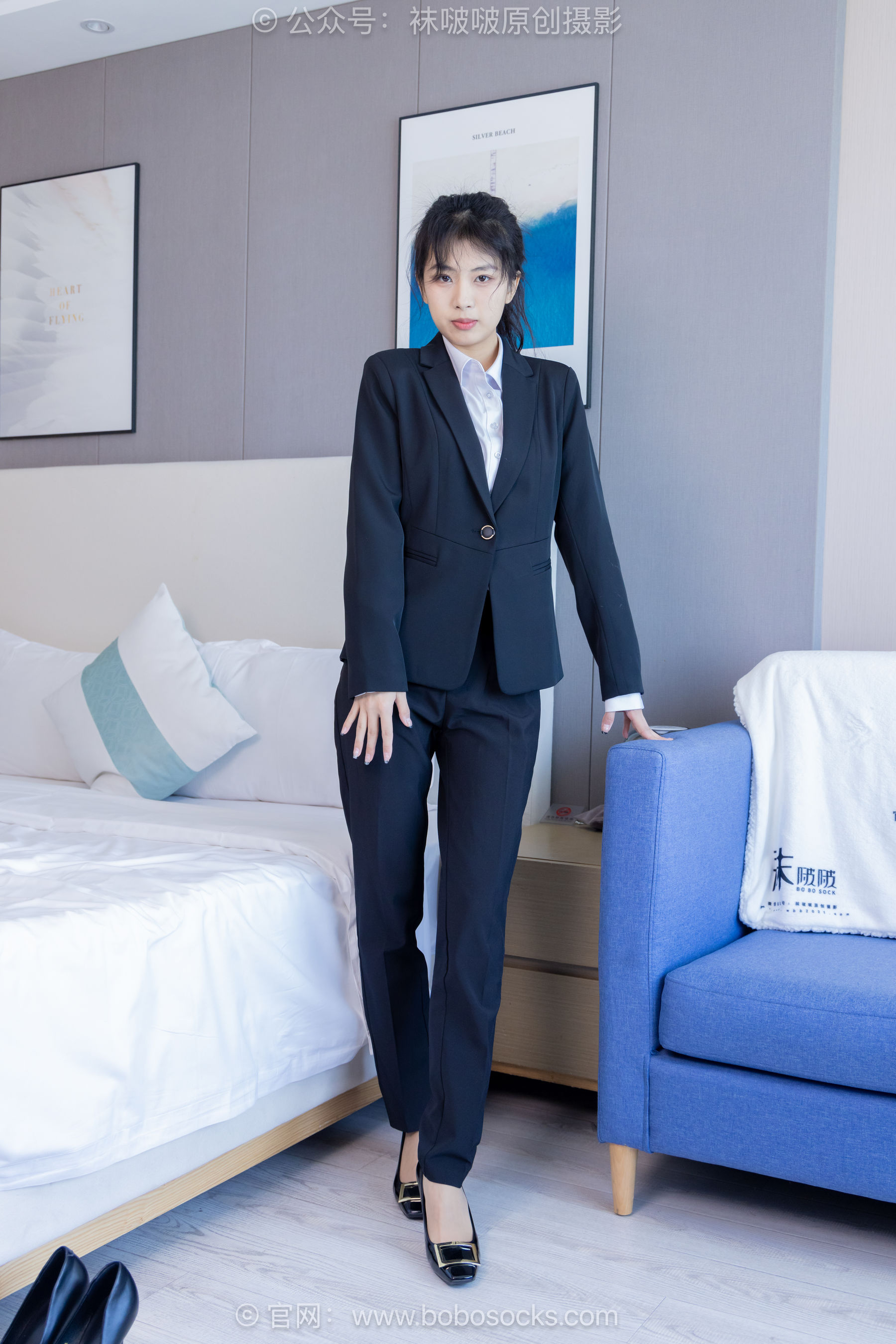 BoBoSocks袜啵啵 No.489 奶油 两双高跟鞋、薄肉丝、ol制服裤里丝、黑色美甲/(151P)