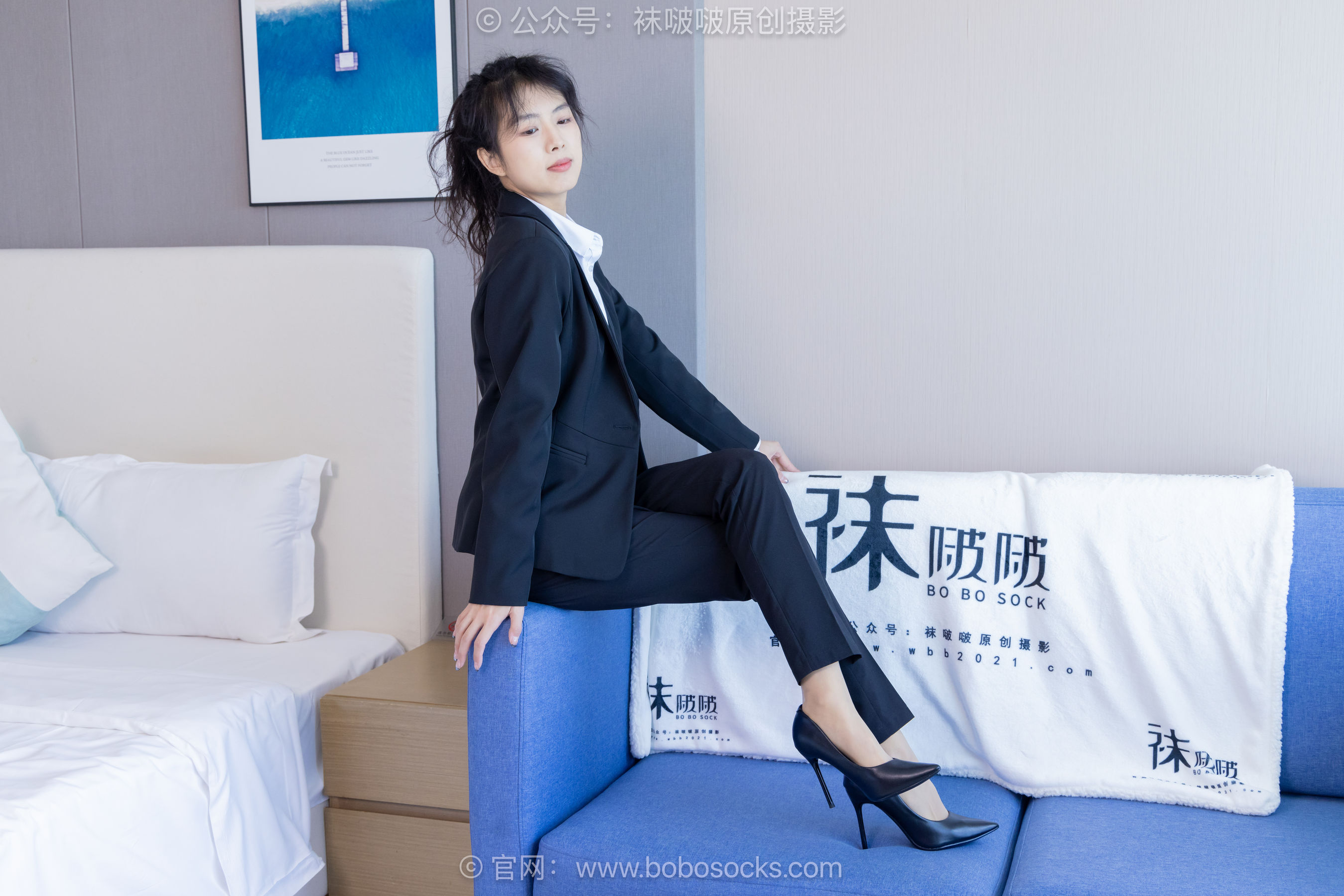 BoBoSocks袜啵啵 No.489 奶油 两双高跟鞋、薄肉丝、ol制服裤里丝、黑色美甲/(151P)