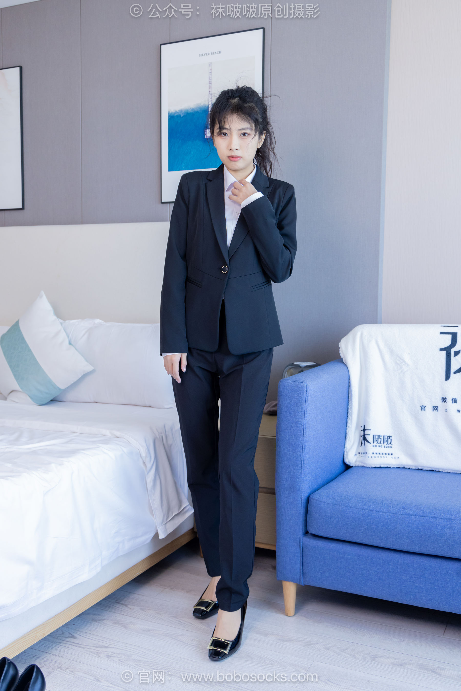 BoBoSocks袜啵啵 No.489 奶油 两双高跟鞋、薄肉丝、ol制服裤里丝、黑色美甲/(151P)