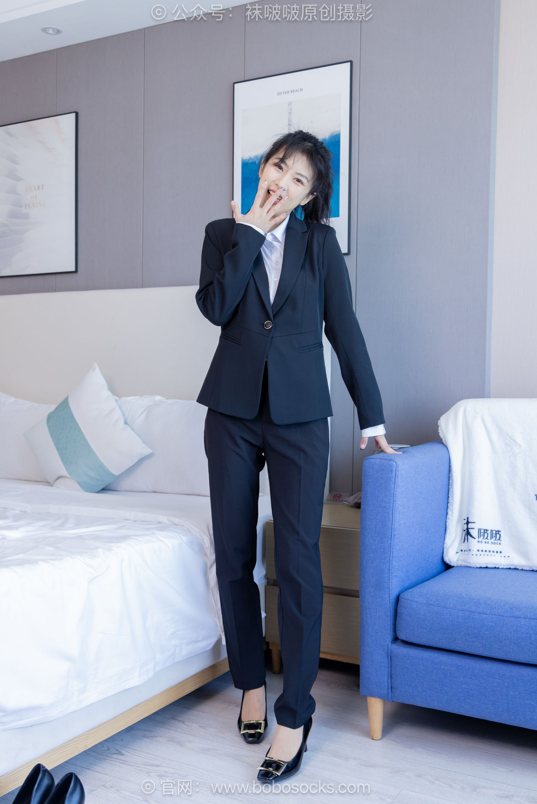 BoBoSocks袜啵啵 No.489 奶油 两双高跟鞋、薄肉丝、ol制服裤里丝、黑色美甲/(151P)