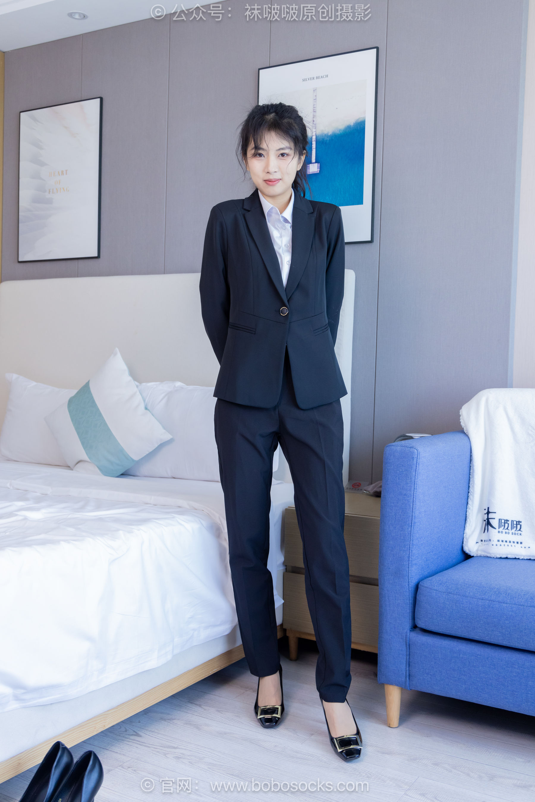 BoBoSocks袜啵啵 No.489 奶油 两双高跟鞋、薄肉丝、ol制服裤里丝、黑色美甲/(151P)