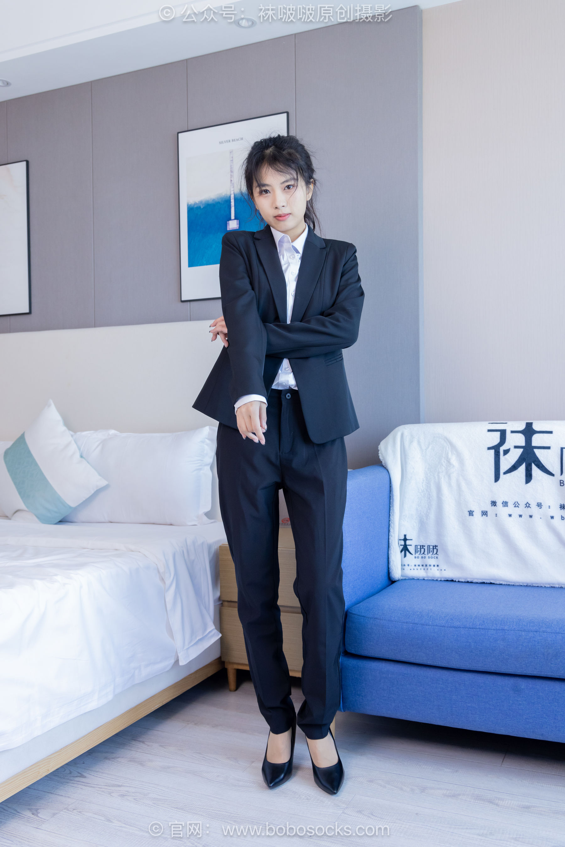 BoBoSocks袜啵啵 No.489 奶油 两双高跟鞋、薄肉丝、ol制服裤里丝、黑色美甲/(151P)