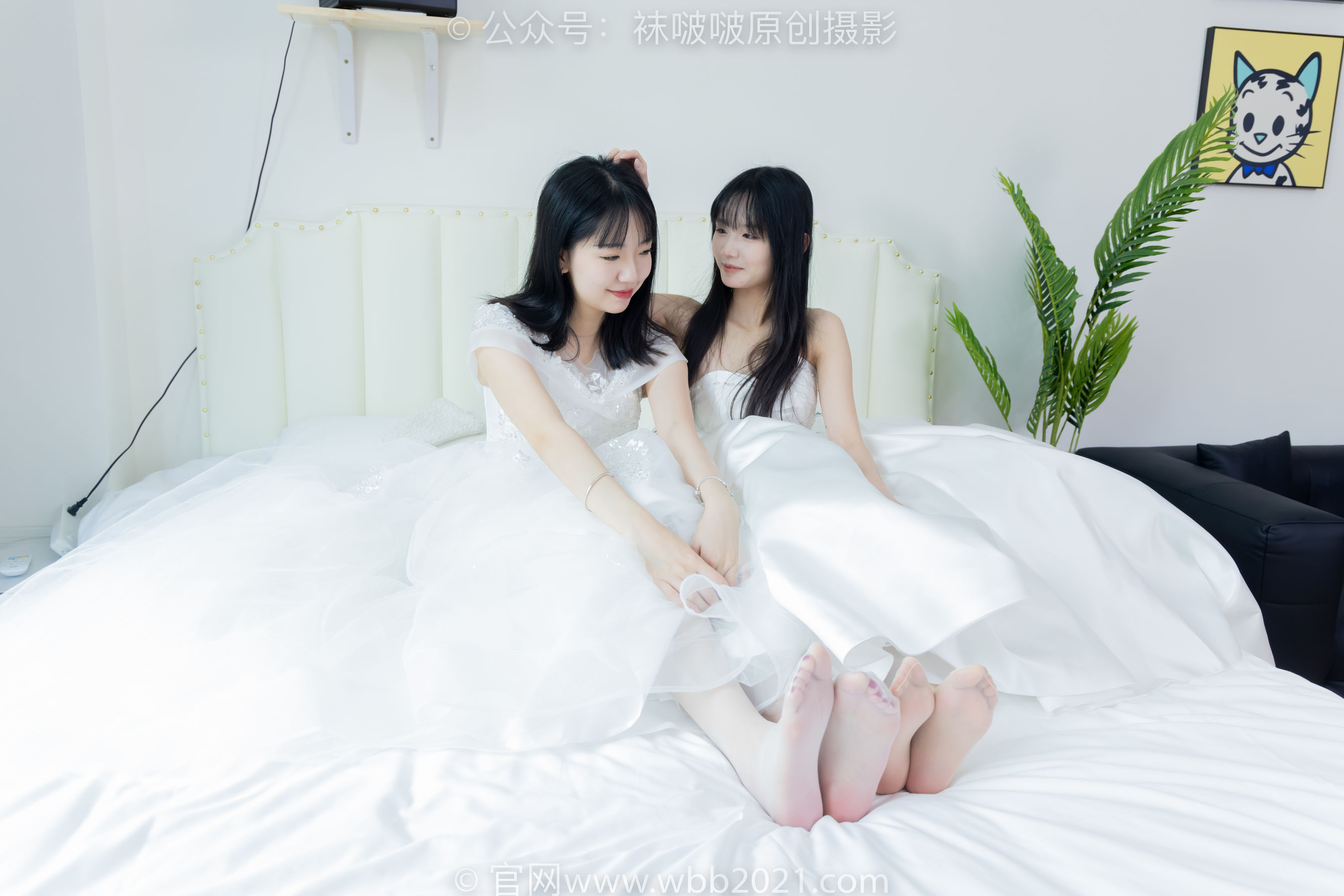 BoBoSocks袜啵啵 No.510 小甜豆&甜甜圈 - 两双高跟鞋、薄肉丝、薄白丝、婚纱主题、互相帮对方腿脚涂抹/(172P)