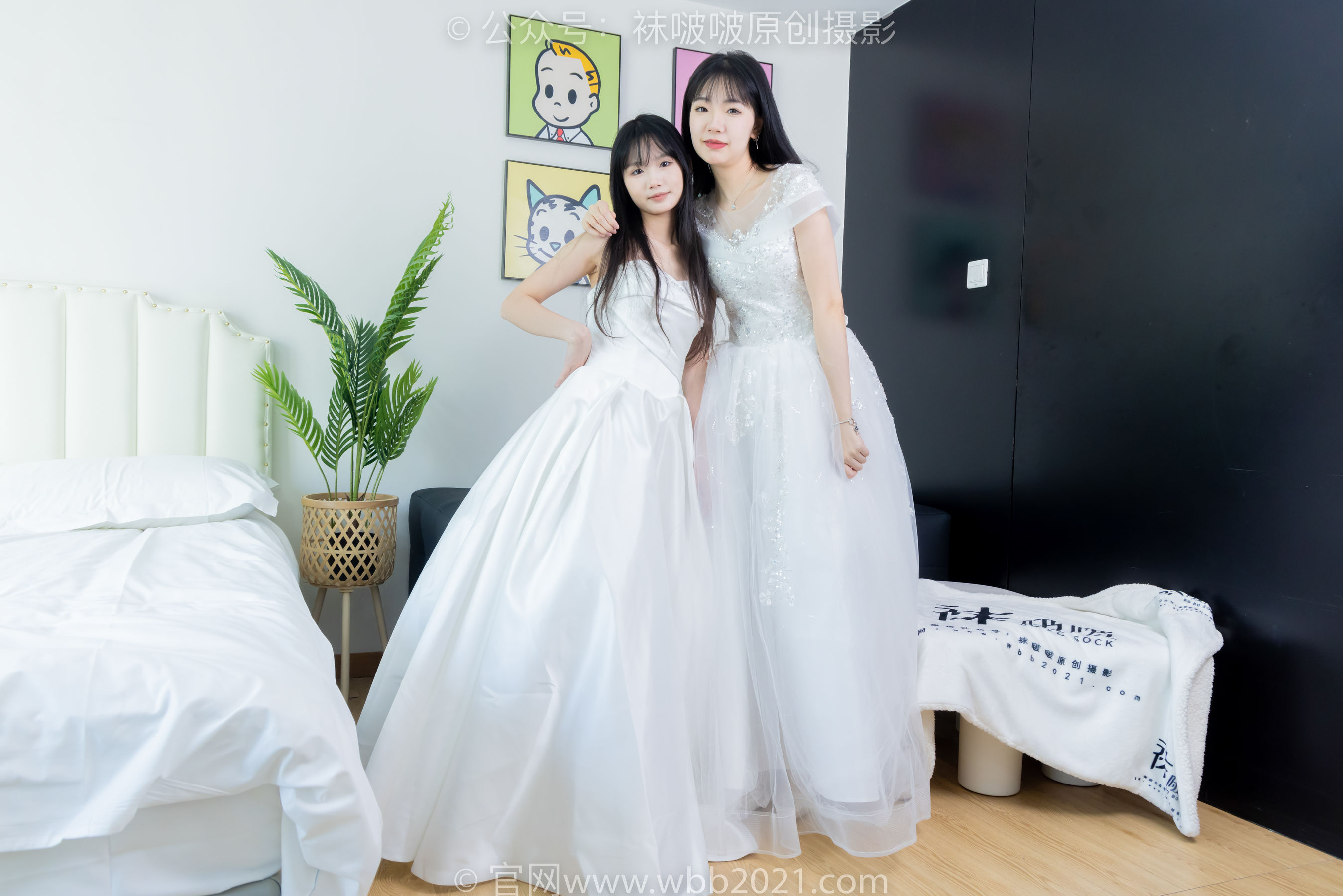 BoBoSocks袜啵啵 No.510 小甜豆&甜甜圈 - 两双高跟鞋、薄肉丝、薄白丝、婚纱主题、互相帮对方腿脚涂抹/(172P)