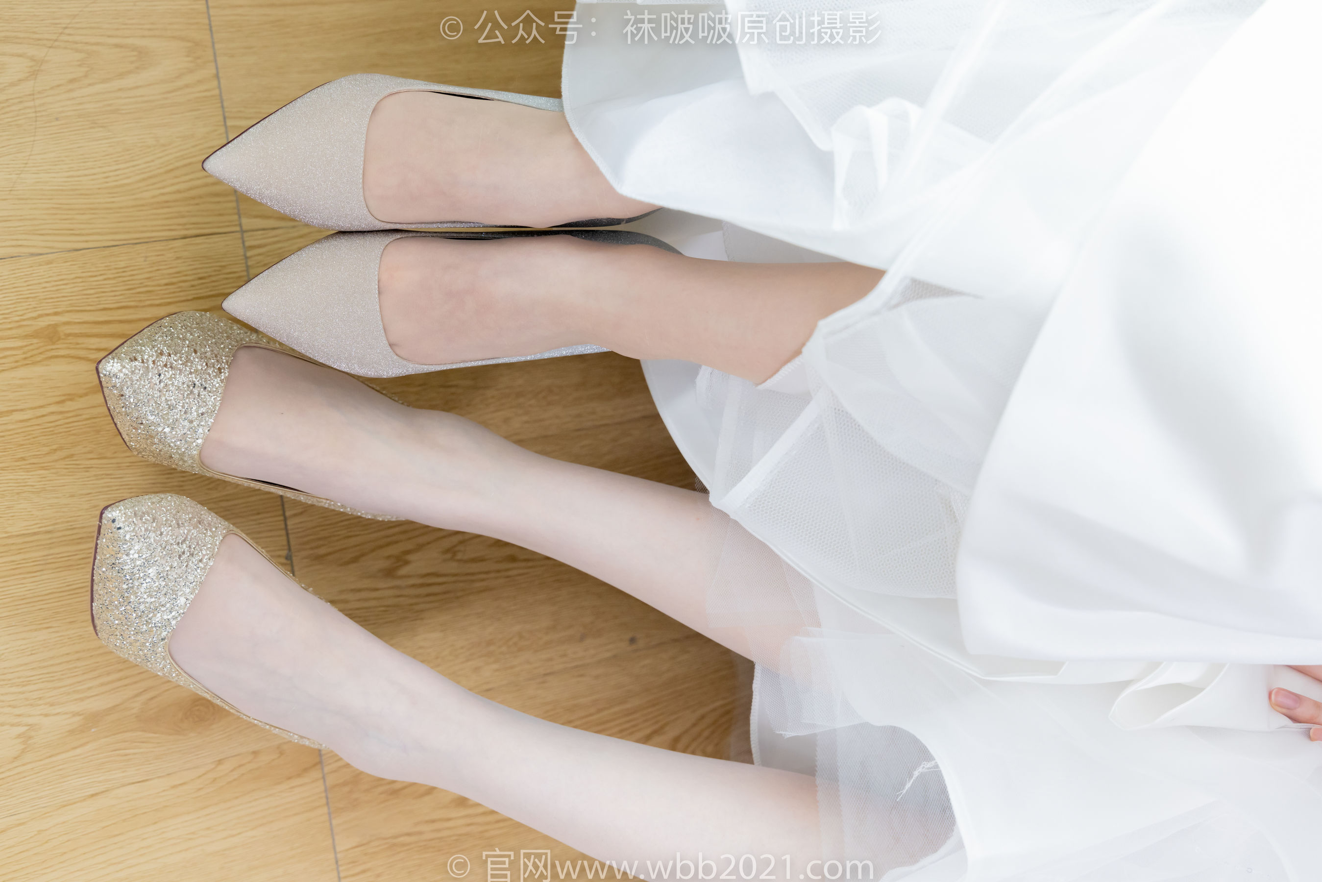 BoBoSocks袜啵啵 No.510 小甜豆&甜甜圈 - 两双高跟鞋、薄肉丝、薄白丝、婚纱主题、互相帮对方腿脚涂抹/(172P)