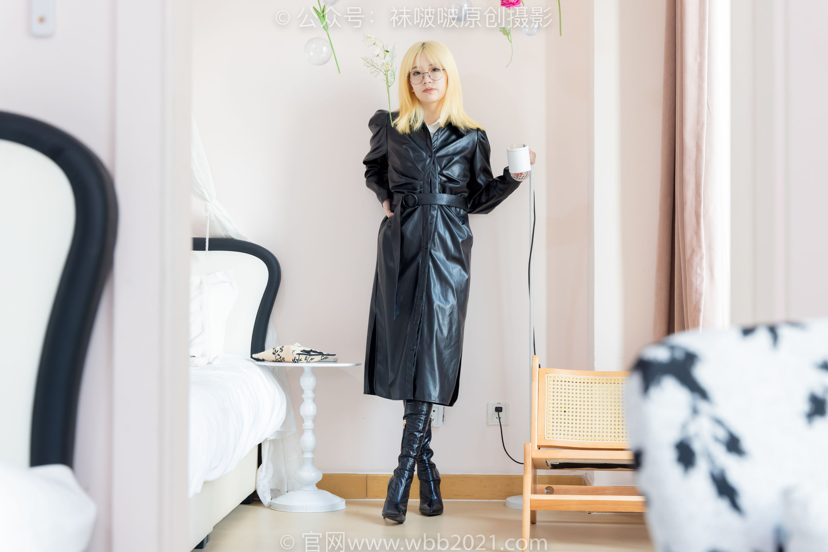 BoBoSocks袜啵啵 No.507 小甜豆 高跟长靴、薄黑丝、皮衣外套、ol风/(140P)