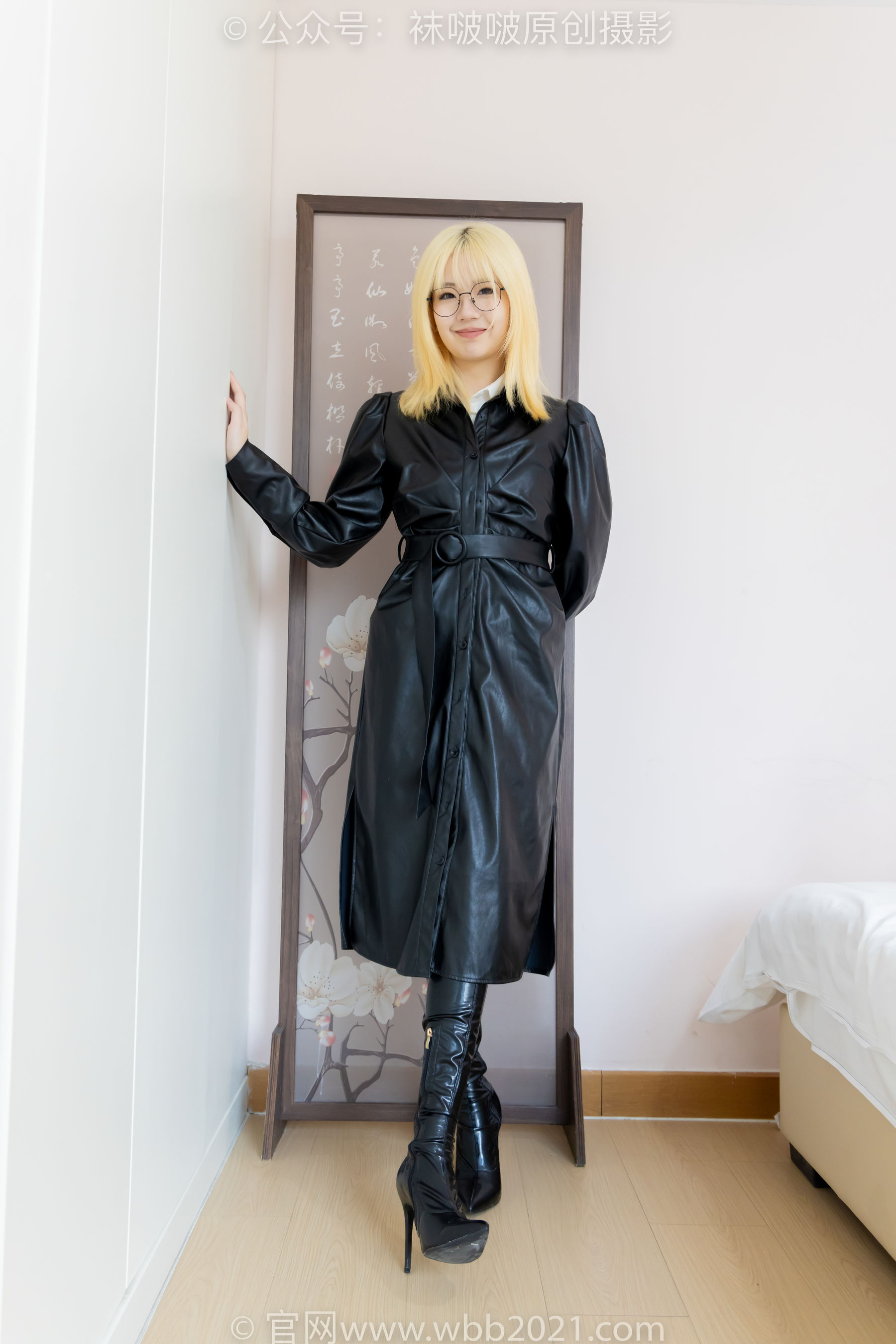 BoBoSocks袜啵啵 No.507 小甜豆 高跟长靴、薄黑丝、皮衣外套、ol风/(140P)