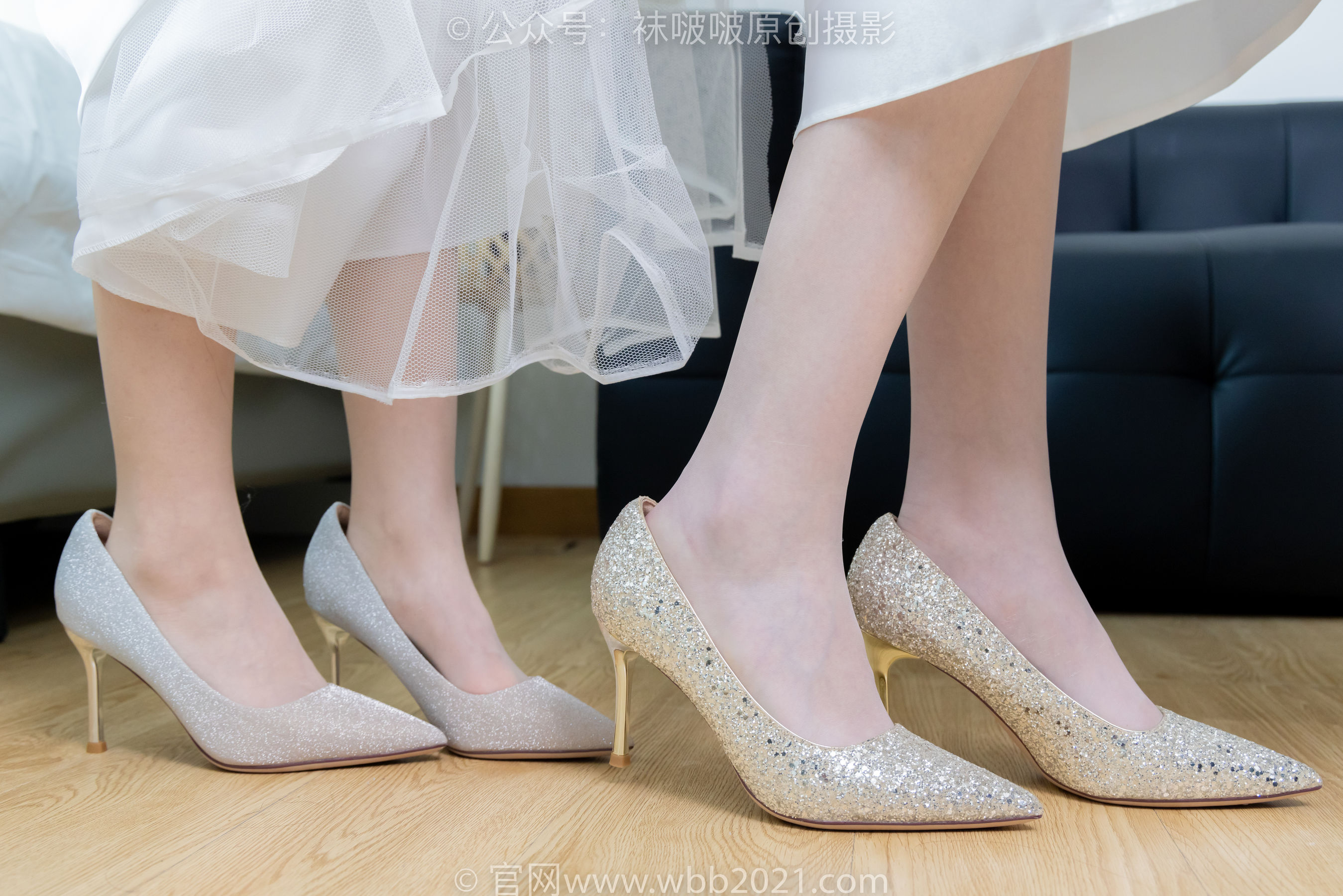 BoBoSocks袜啵啵 No.510 小甜豆&甜甜圈 - 两双高跟鞋、薄肉丝、薄白丝、婚纱主题、互相帮对方腿脚涂抹/(172P)