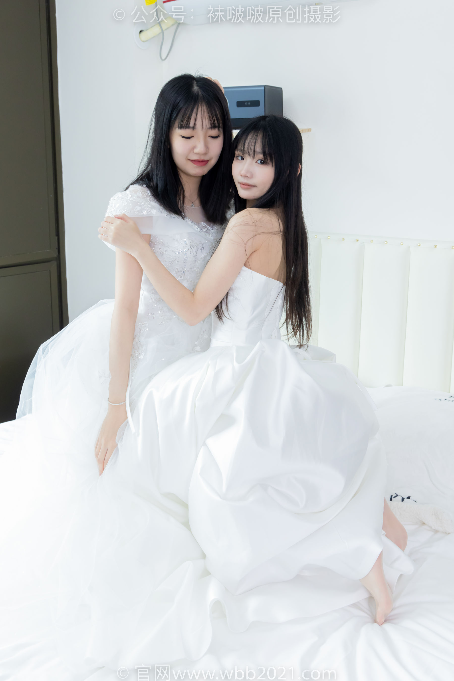 BoBoSocks袜啵啵 No.510 小甜豆&甜甜圈 - 两双高跟鞋、薄肉丝、薄白丝、婚纱主题、互相帮对方腿脚涂抹/(172P)