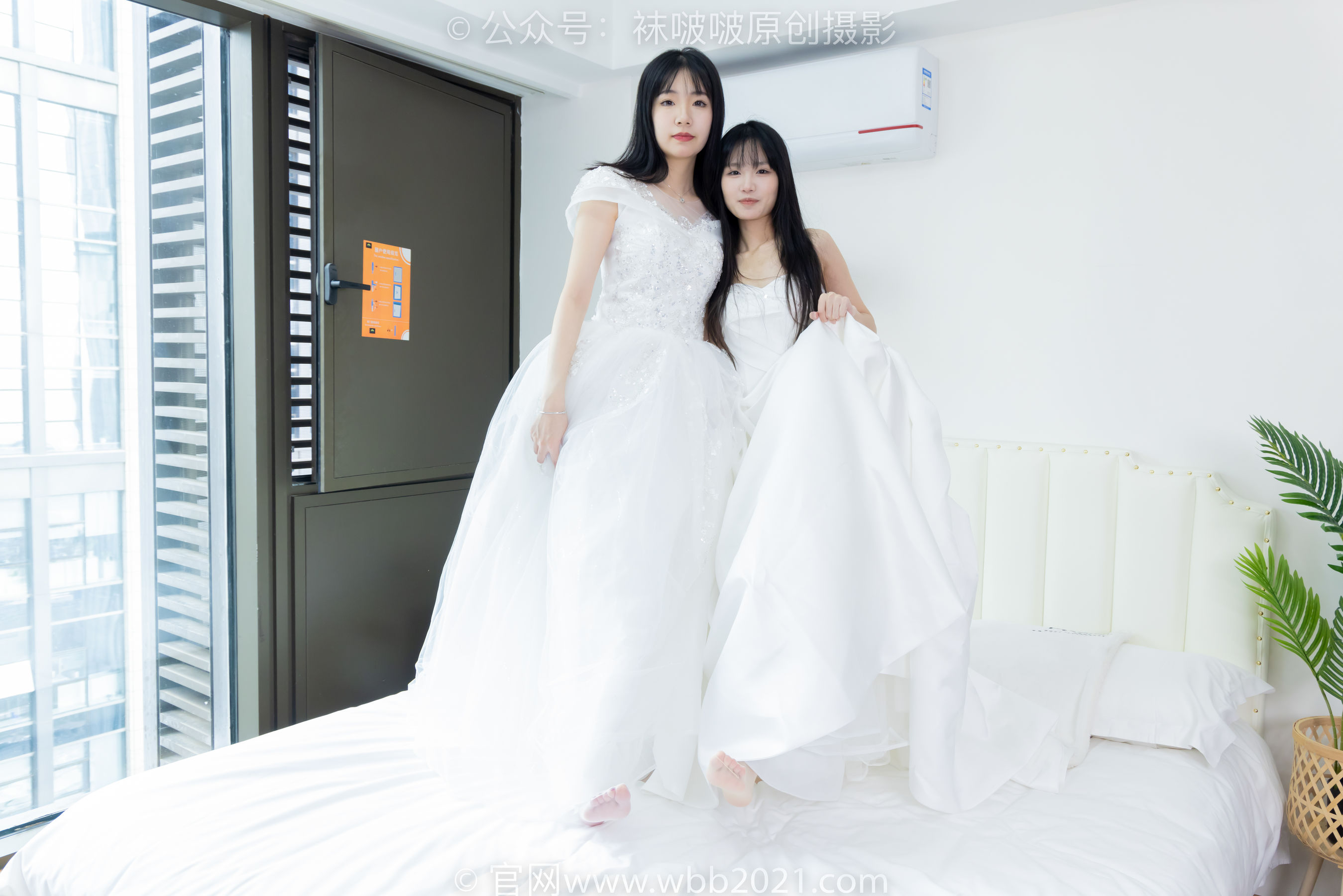 BoBoSocks袜啵啵 No.510 小甜豆&甜甜圈 - 两双高跟鞋、薄肉丝、薄白丝、婚纱主题、互相帮对方腿脚涂抹/(172P)