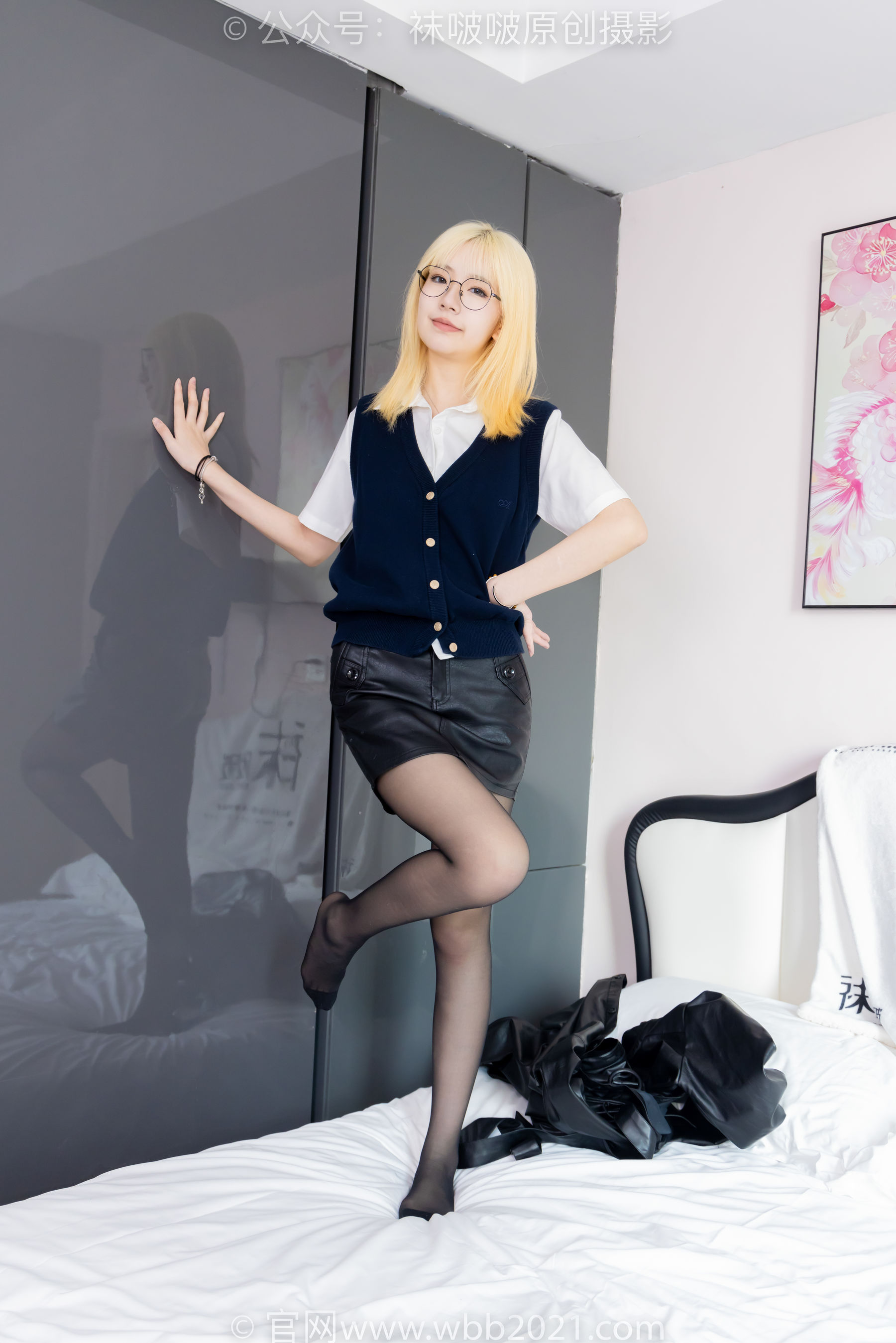 BoBoSocks袜啵啵 No.507 小甜豆 高跟长靴、薄黑丝、皮衣外套、ol风/(140P)