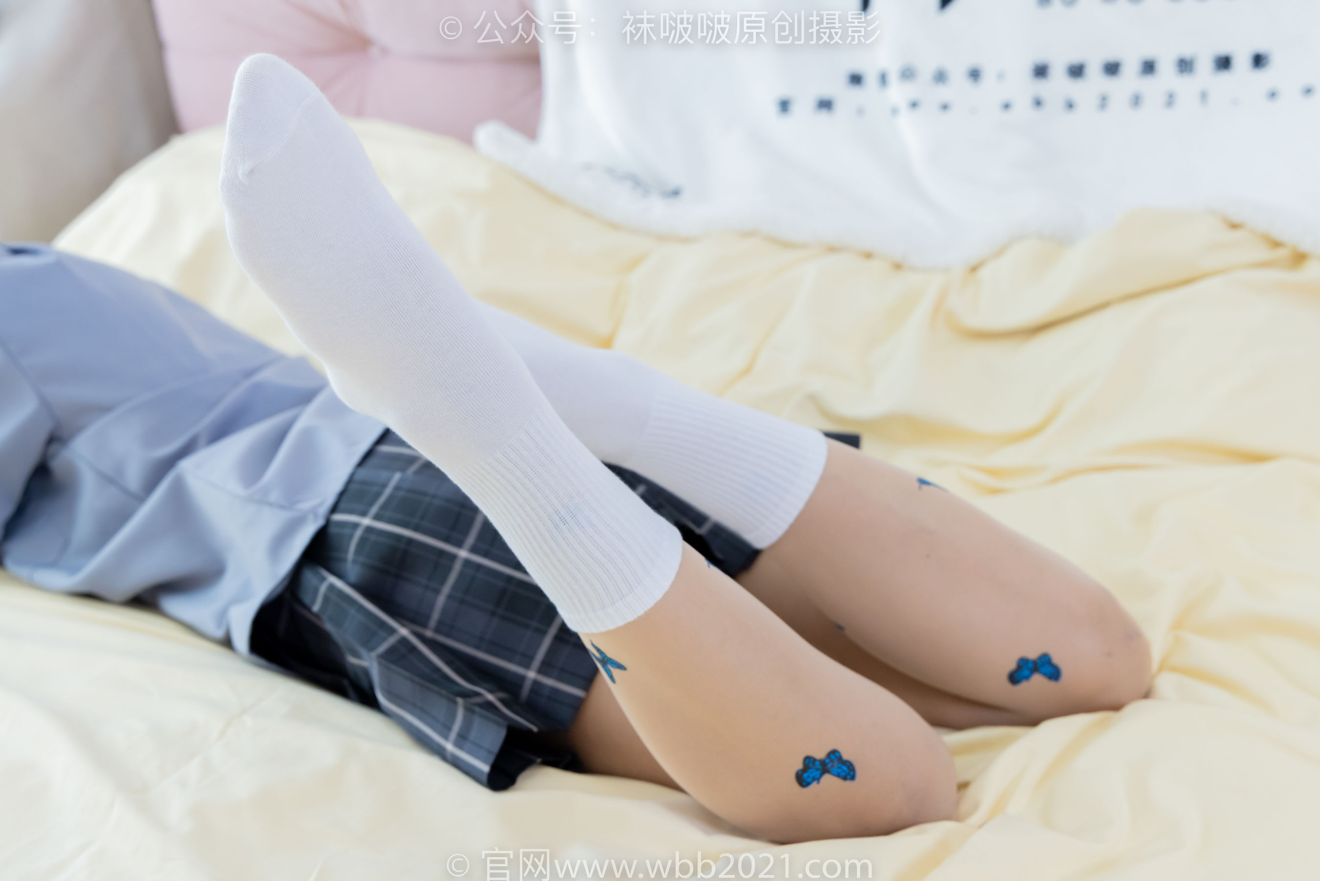 BoBoSocks袜啵啵 No.508 奶油 皮鞋、白棉袜、蝴蝶薄肉丝、jk制服/(160P)