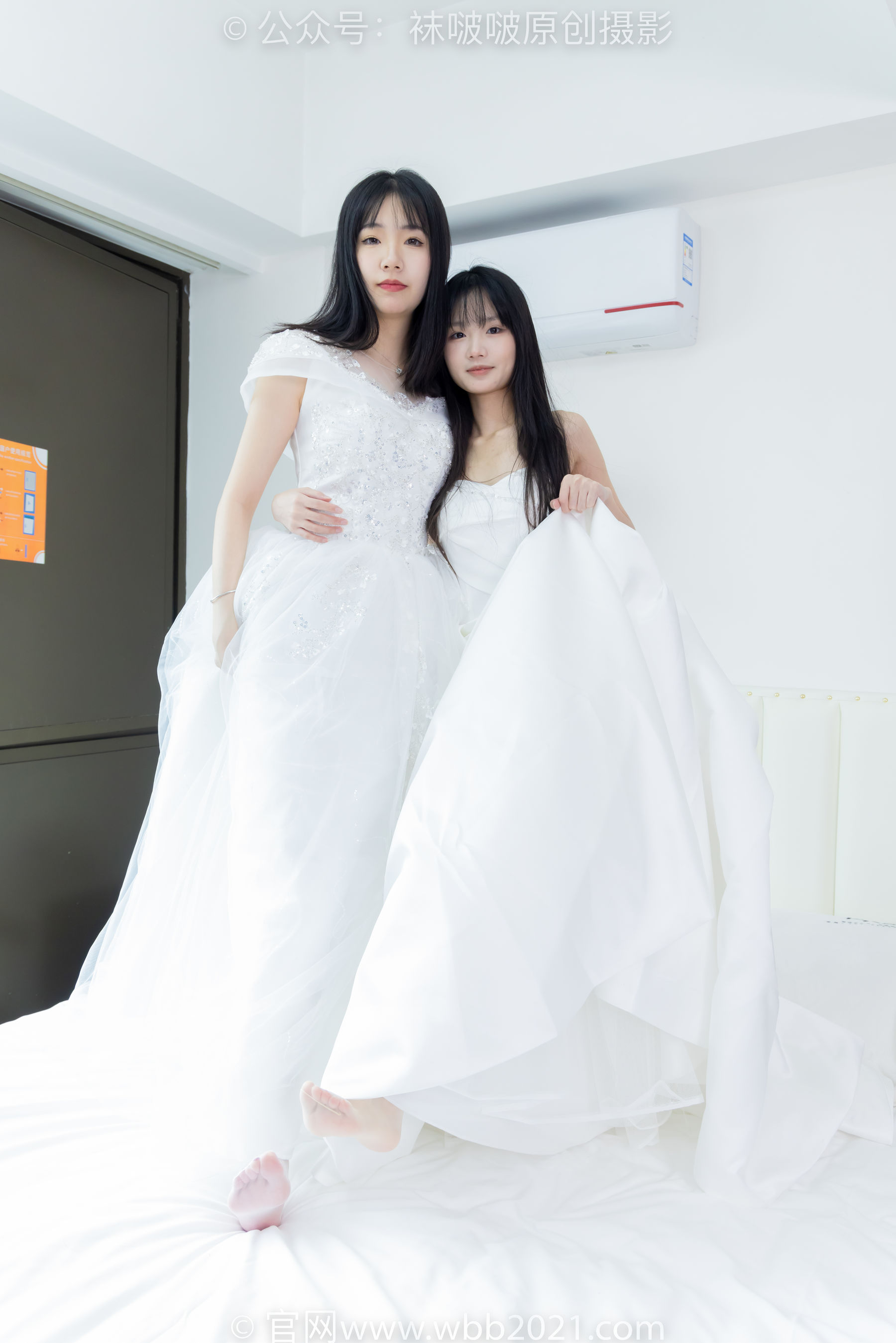 BoBoSocks袜啵啵 No.510 小甜豆&甜甜圈 - 两双高跟鞋、薄肉丝、薄白丝、婚纱主题、互相帮对方腿脚涂抹/(172P)