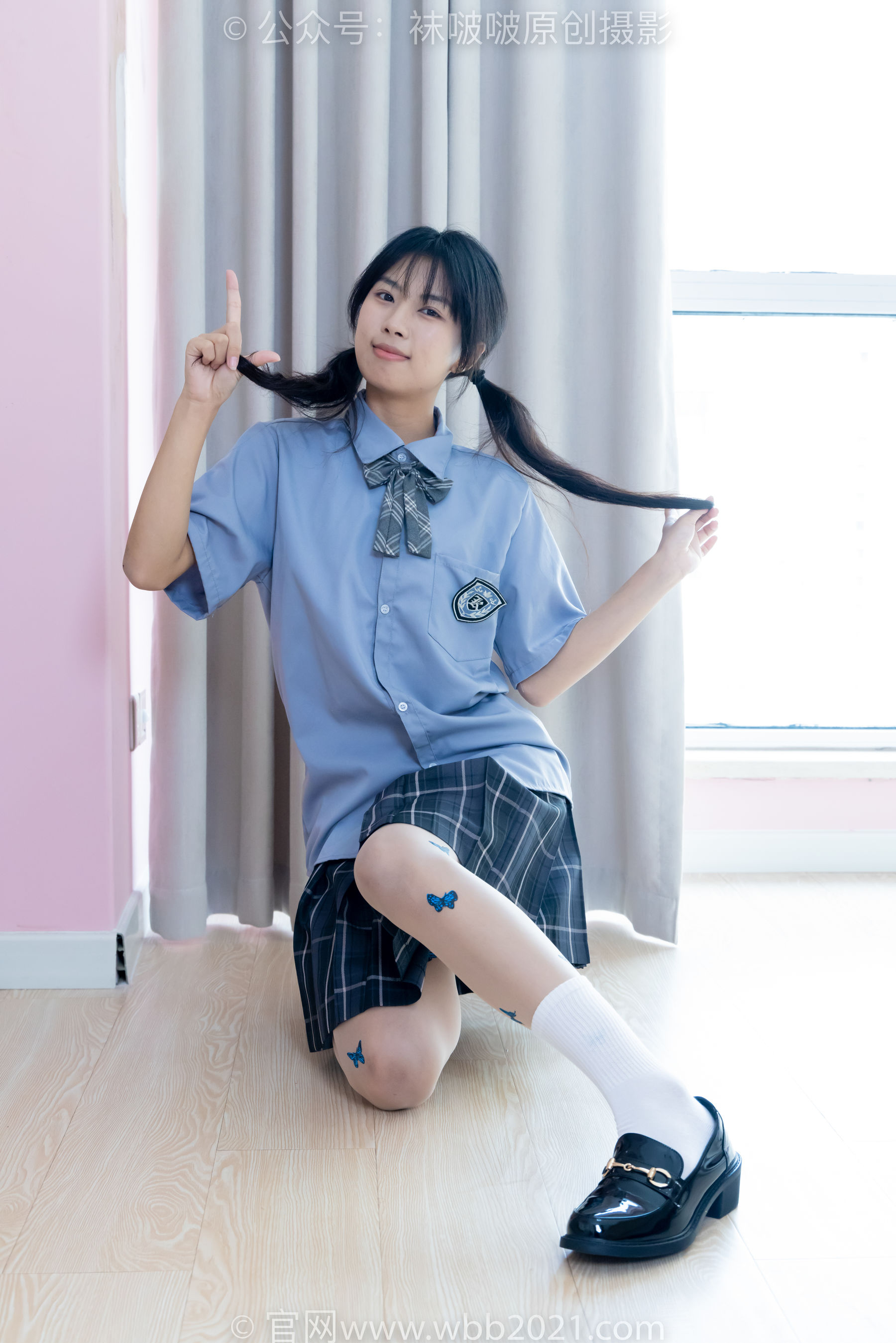 BoBoSocks袜啵啵 No.508 奶油 皮鞋、白棉袜、蝴蝶薄肉丝、jk制服/(160P)