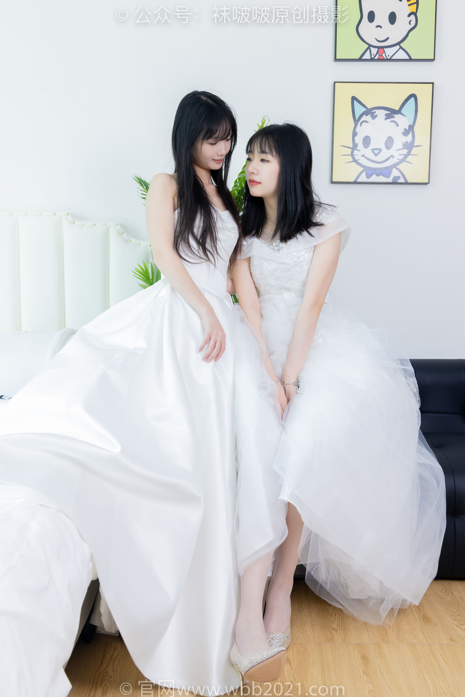 BoBoSocks袜啵啵 No.510 小甜豆&甜甜圈 - 两双高跟鞋、薄肉丝、薄白丝、婚纱主题、互相帮对方腿脚涂抹/(172P)