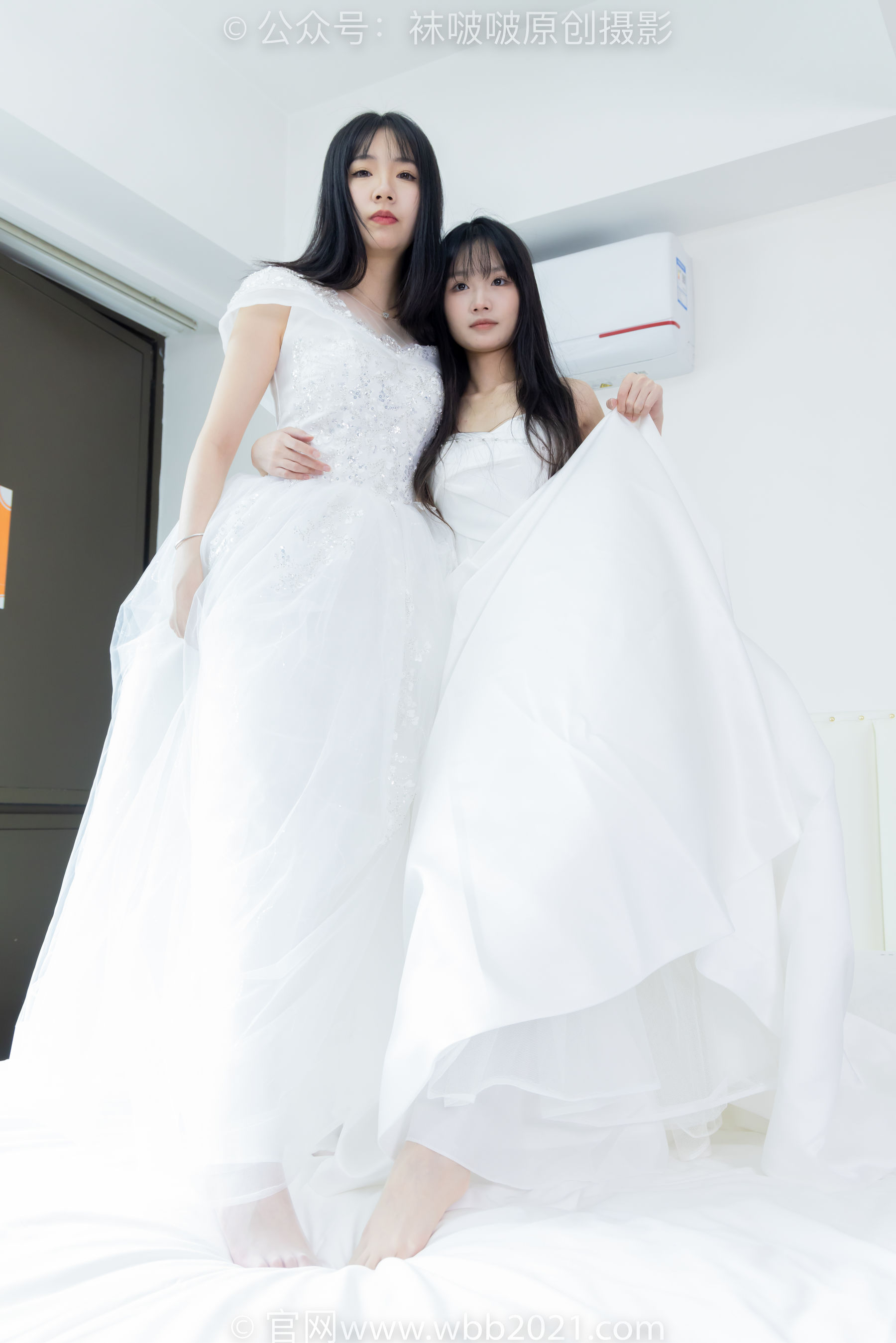 BoBoSocks袜啵啵 No.510 小甜豆&甜甜圈 - 两双高跟鞋、薄肉丝、薄白丝、婚纱主题、互相帮对方腿脚涂抹/(172P)