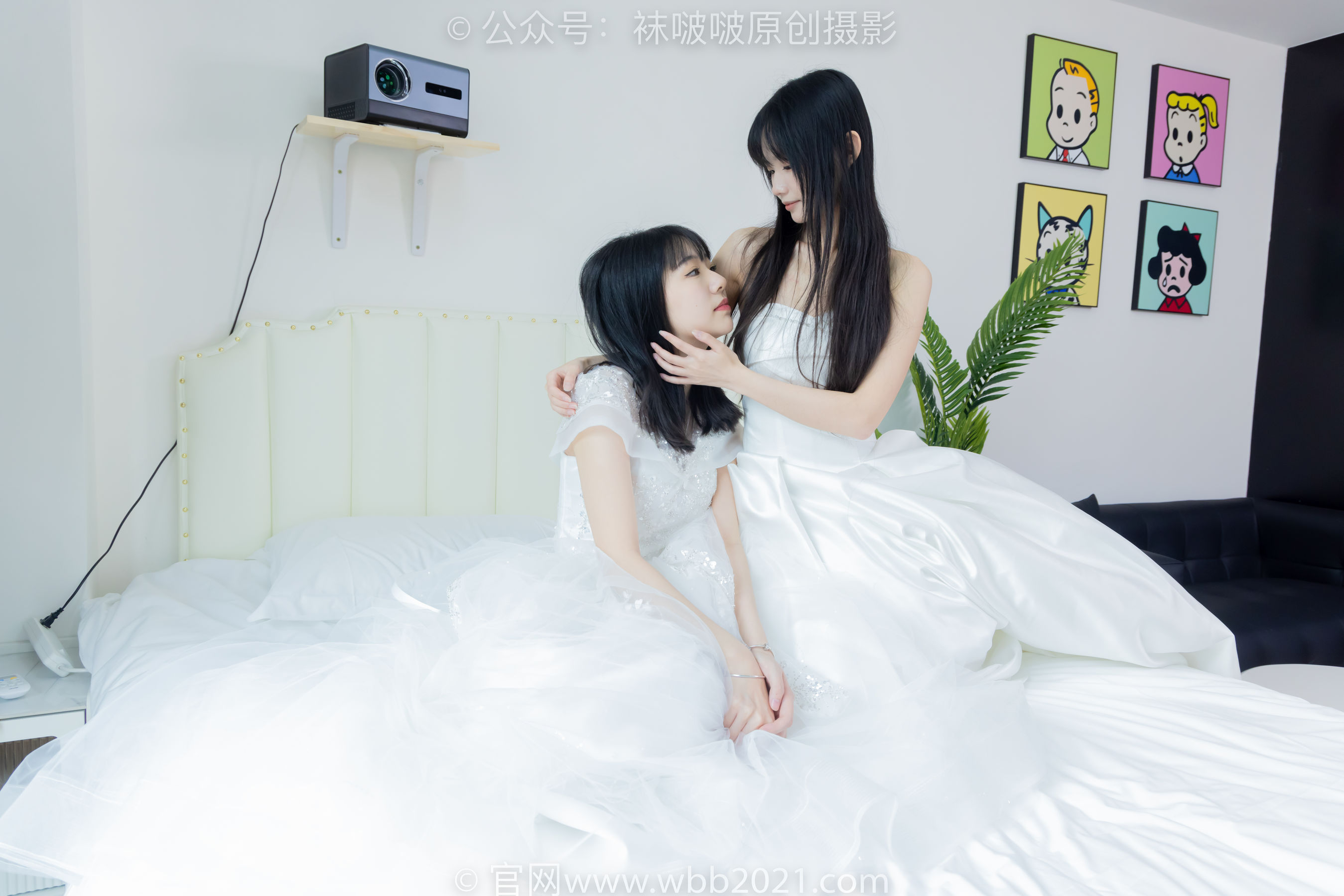 BoBoSocks袜啵啵 No.510 小甜豆&甜甜圈 - 两双高跟鞋、薄肉丝、薄白丝、婚纱主题、互相帮对方腿脚涂抹/(172P)