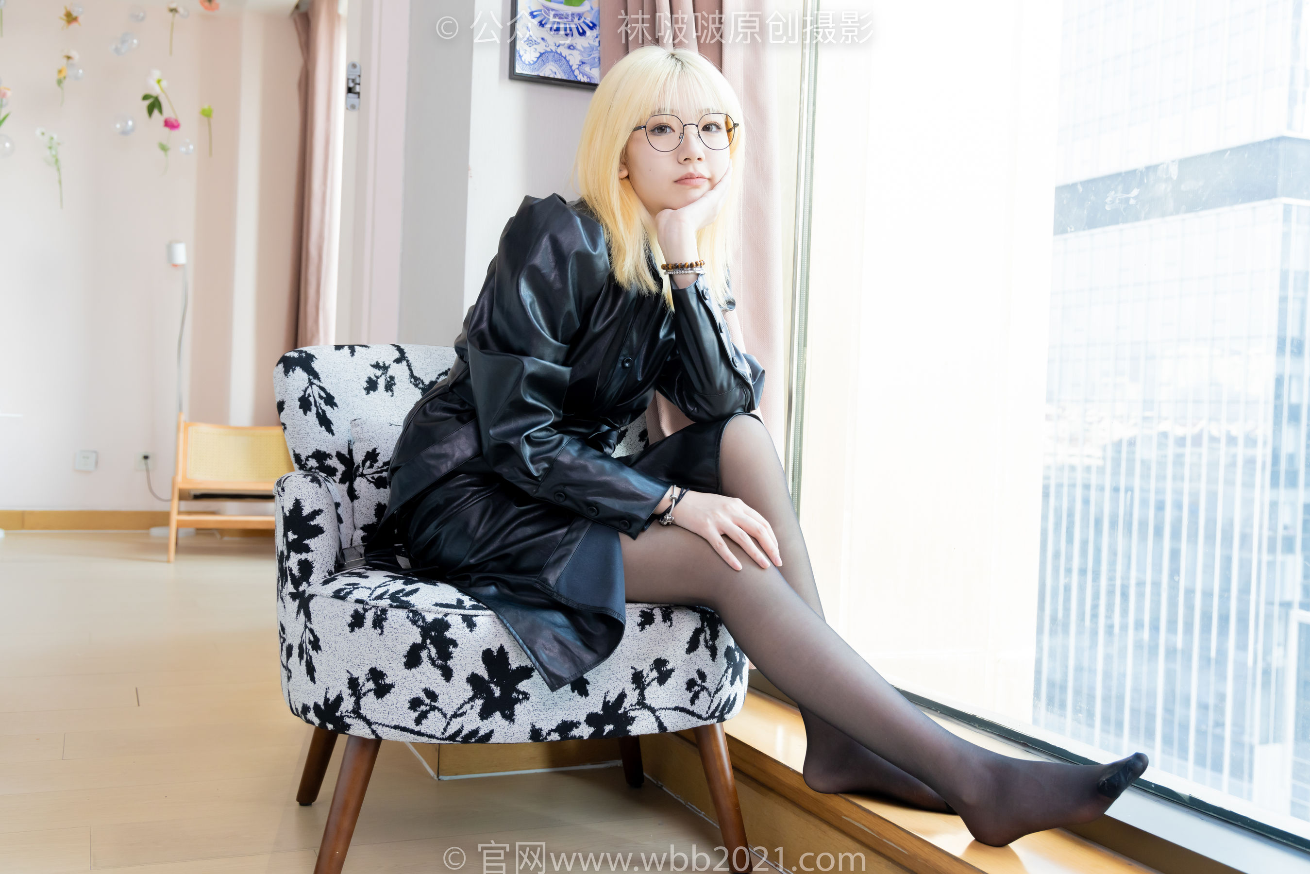 BoBoSocks袜啵啵 No.507 小甜豆 高跟长靴、薄黑丝、皮衣外套、ol风/(140P)