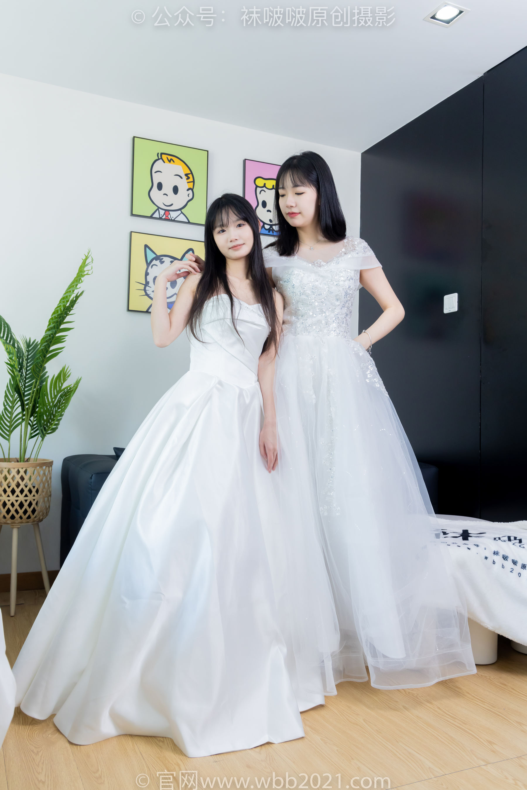 BoBoSocks袜啵啵 No.510 小甜豆&甜甜圈 - 两双高跟鞋、薄肉丝、薄白丝、婚纱主题、互相帮对方腿脚涂抹/(172P)