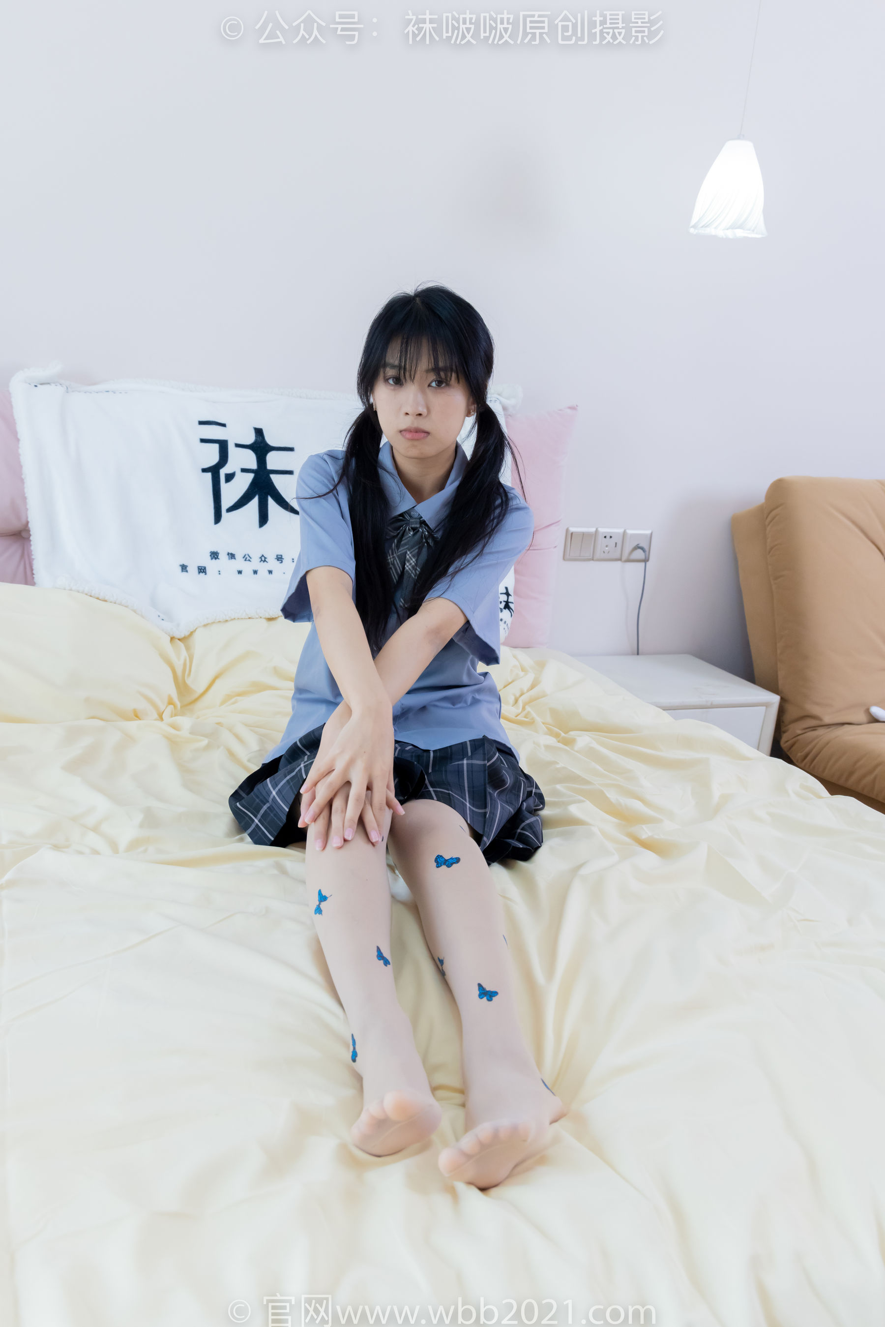 BoBoSocks袜啵啵 No.508 奶油 皮鞋、白棉袜、蝴蝶薄肉丝、jk制服/(160P)